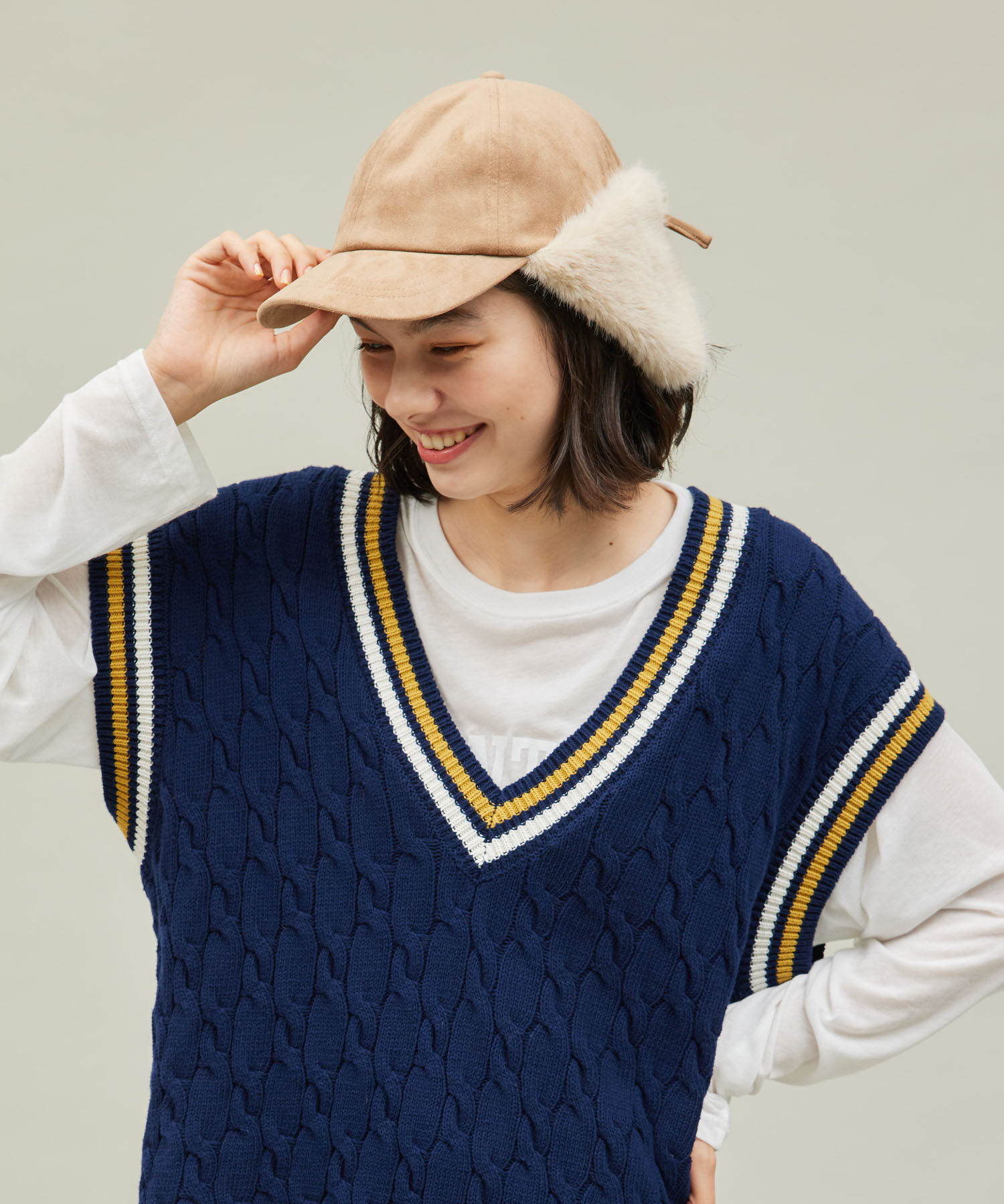 ROPE PICNIC PASSAGE「2WAY/フェイクスエードフライトキャップ」|キャップ・キャスケット|