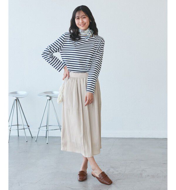 Rope&rsquo;Picnic「切り替えギャザーフレアスカート」|スカート|