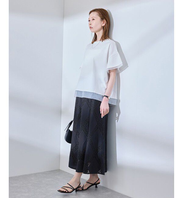 Rope&rsquo;Picnic「ダイアゴナルレーシースカート」|スカート|