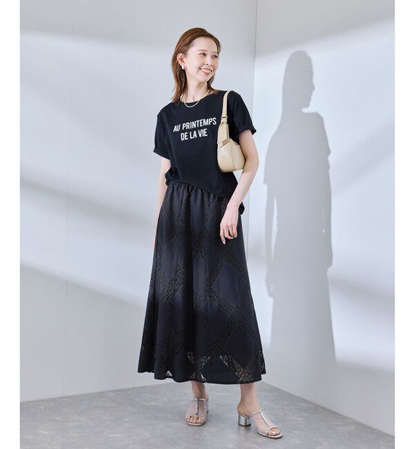 Rope&rsquo;Picnic「ダイアゴナルレーシースカート」|スカート|