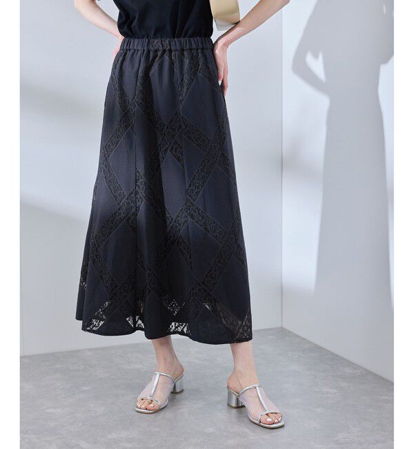 Rope&rsquo;Picnic「ダイアゴナルレーシースカート」|スカート|