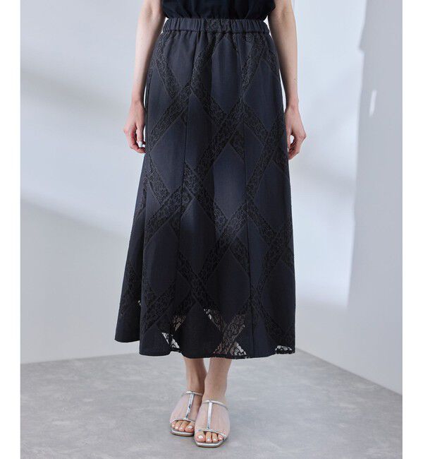 Rope&rsquo;Picnic「ダイアゴナルレーシースカート」|スカート|