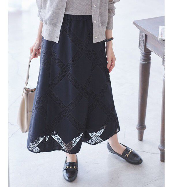 Rope&rsquo;Picnic「ダイアゴナルレーシースカート」|スカート|