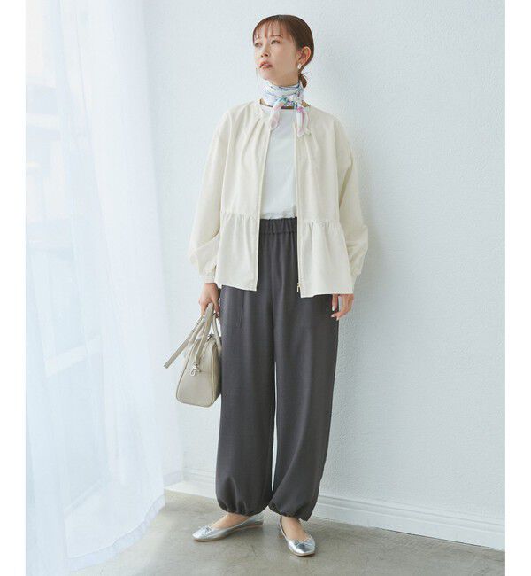 Rope&rsquo;Picnic「【紫外線+近赤外線カット】ペプラムカーディガンブルゾン」|ブルゾン・スタジャン|