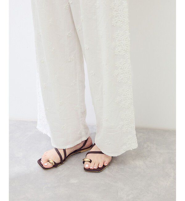 Rope&rsquo;Picnic「3D刺繍レースワイドパンツ/リンクコーデ」|チノ|