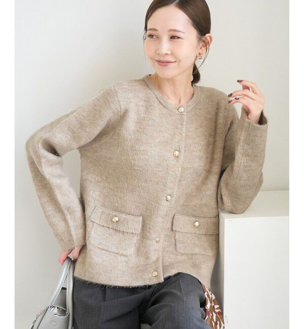 Rope&rsquo;Picnic「ダブルフェイス襟取り外し起毛カーディガン」|カーディガン|