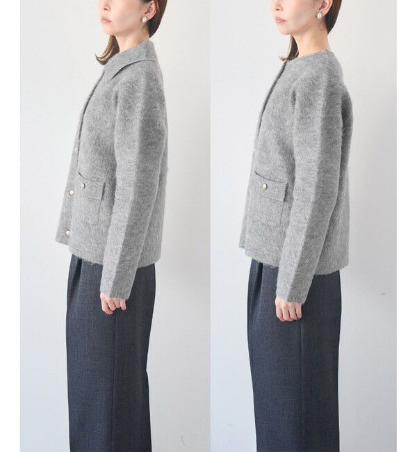 Rope&rsquo;Picnic「ダブルフェイス襟取り外し起毛カーディガン」|カーディガン|