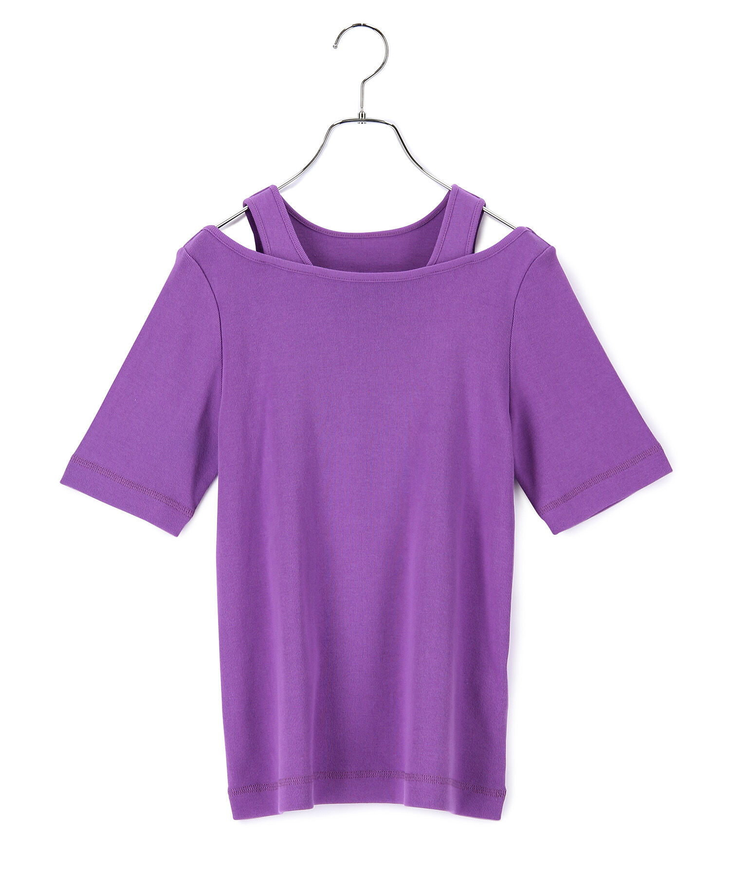 ADAM ET ROPE'「デザインレイヤードプルオーバー」|Tシャツ・カットソー|パープル(50)