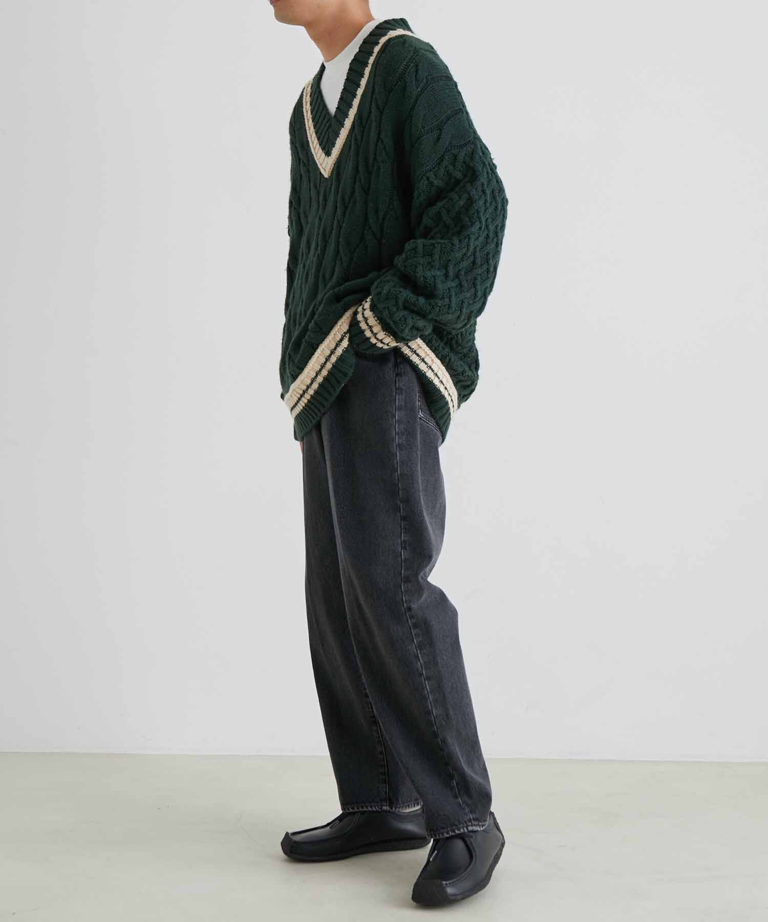 ADAM ET ROPE'「【コットンUSA】バギー クロップド デニムパンツ/サステナブル」|デニム|