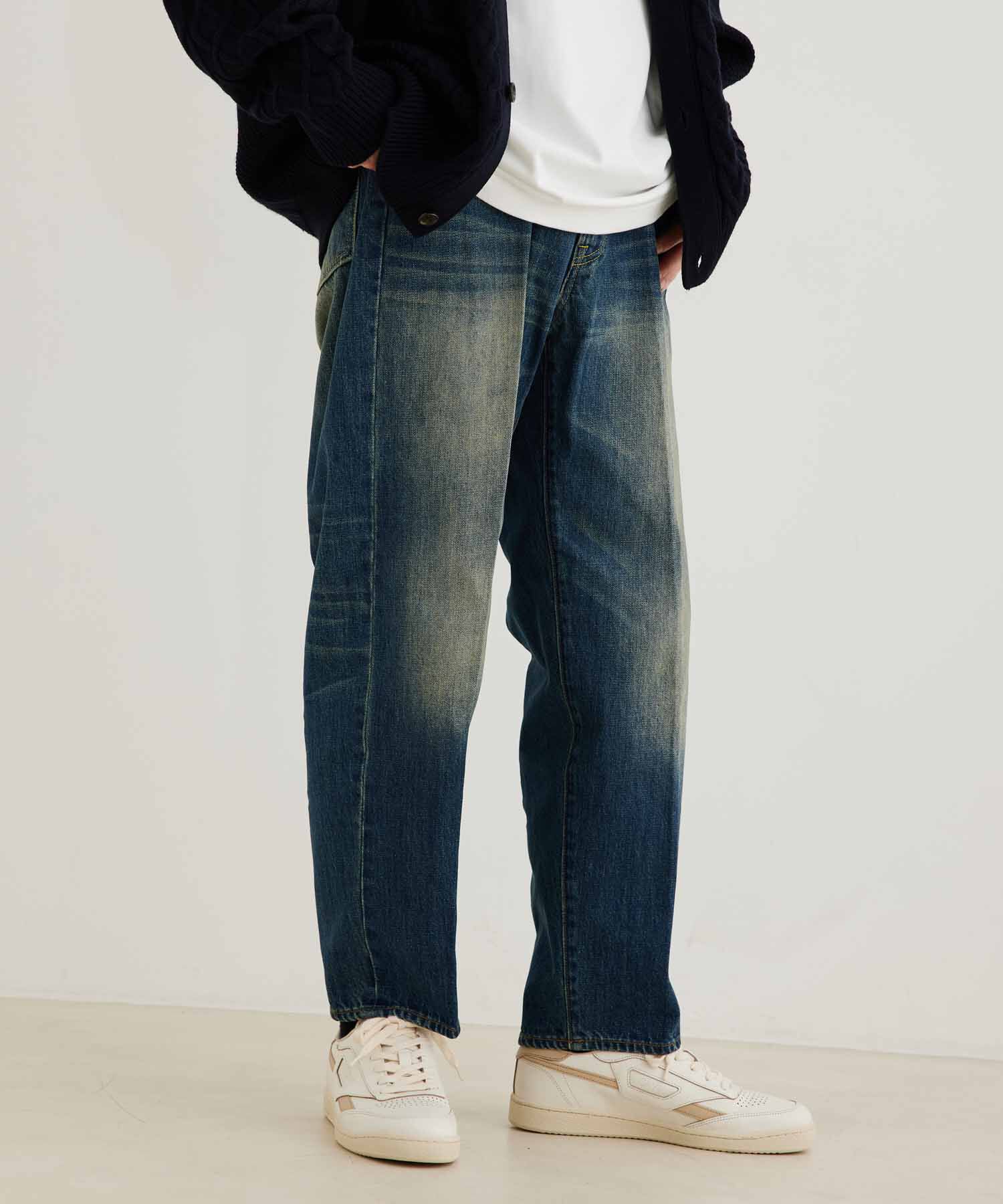 ADAM ET ROPE'「【コットンUSA】バギー クロップド デニムパンツ/サステナブル」|デニム|