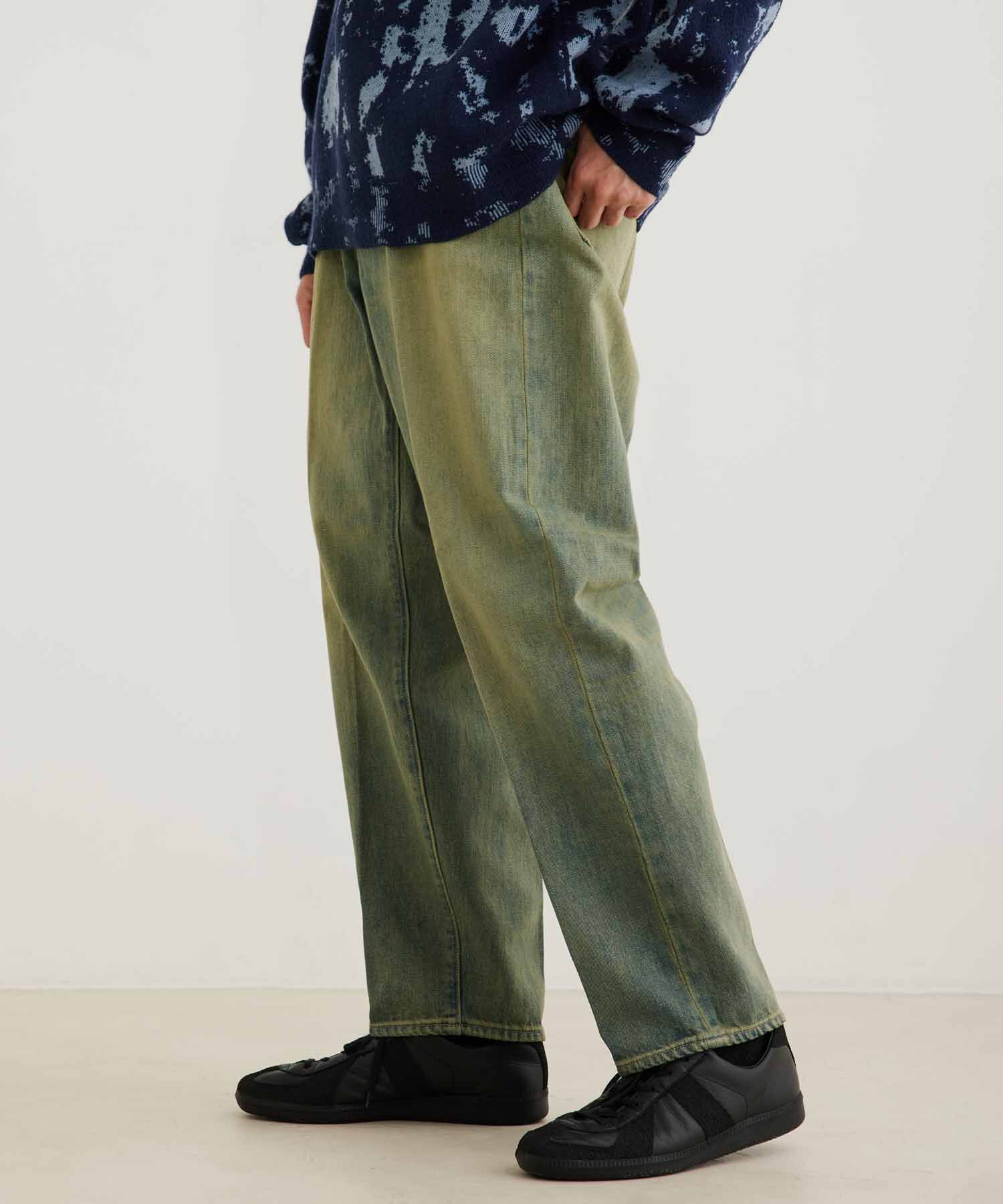 ADAM ET ROPE'「【コットンUSA】バギー クロップド デニムパンツ/サステナブル」|デニム|