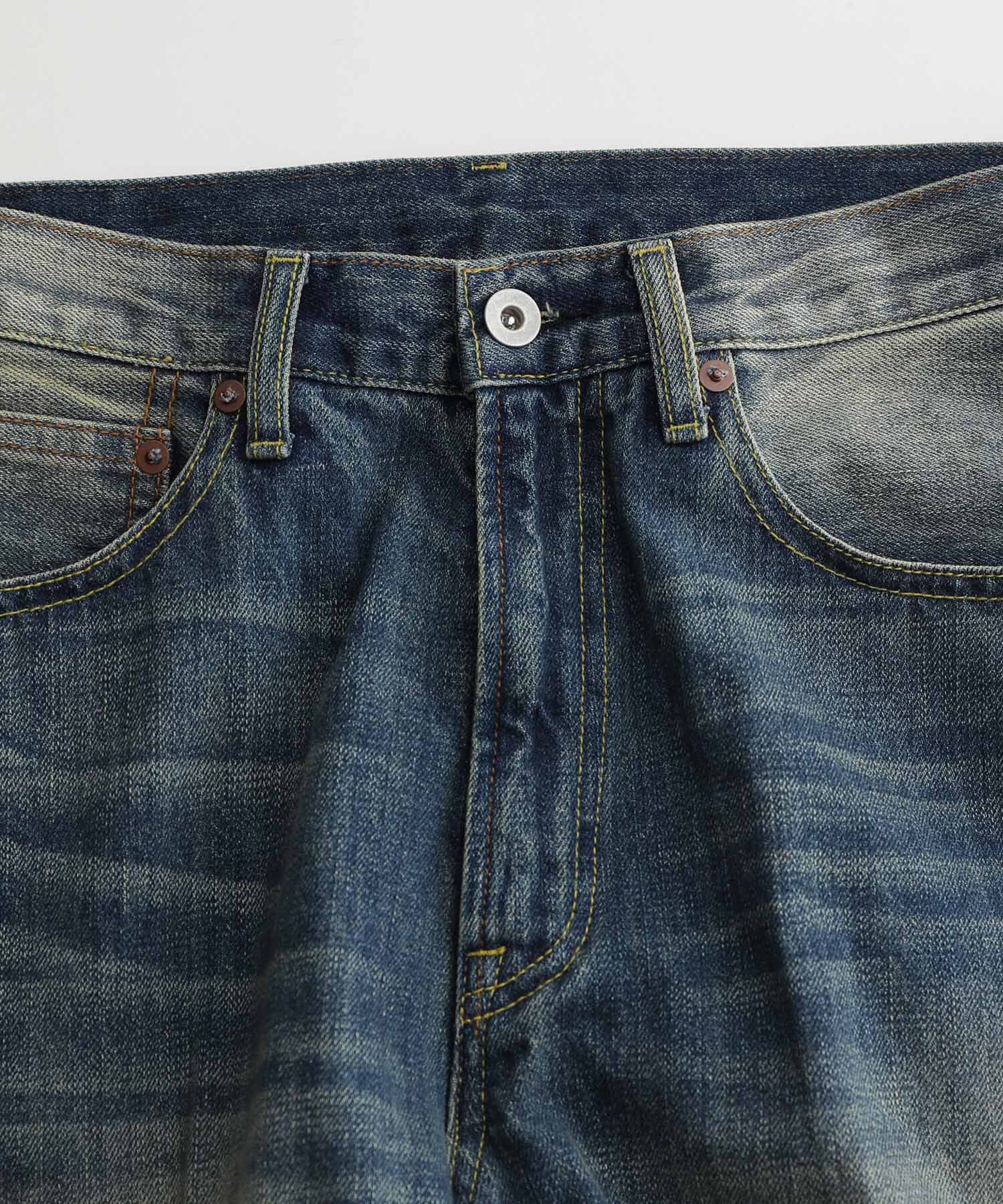 ADAM ET ROPE'「【コットンUSA】バギー クロップド デニムパンツ/サステナブル」|デニム|