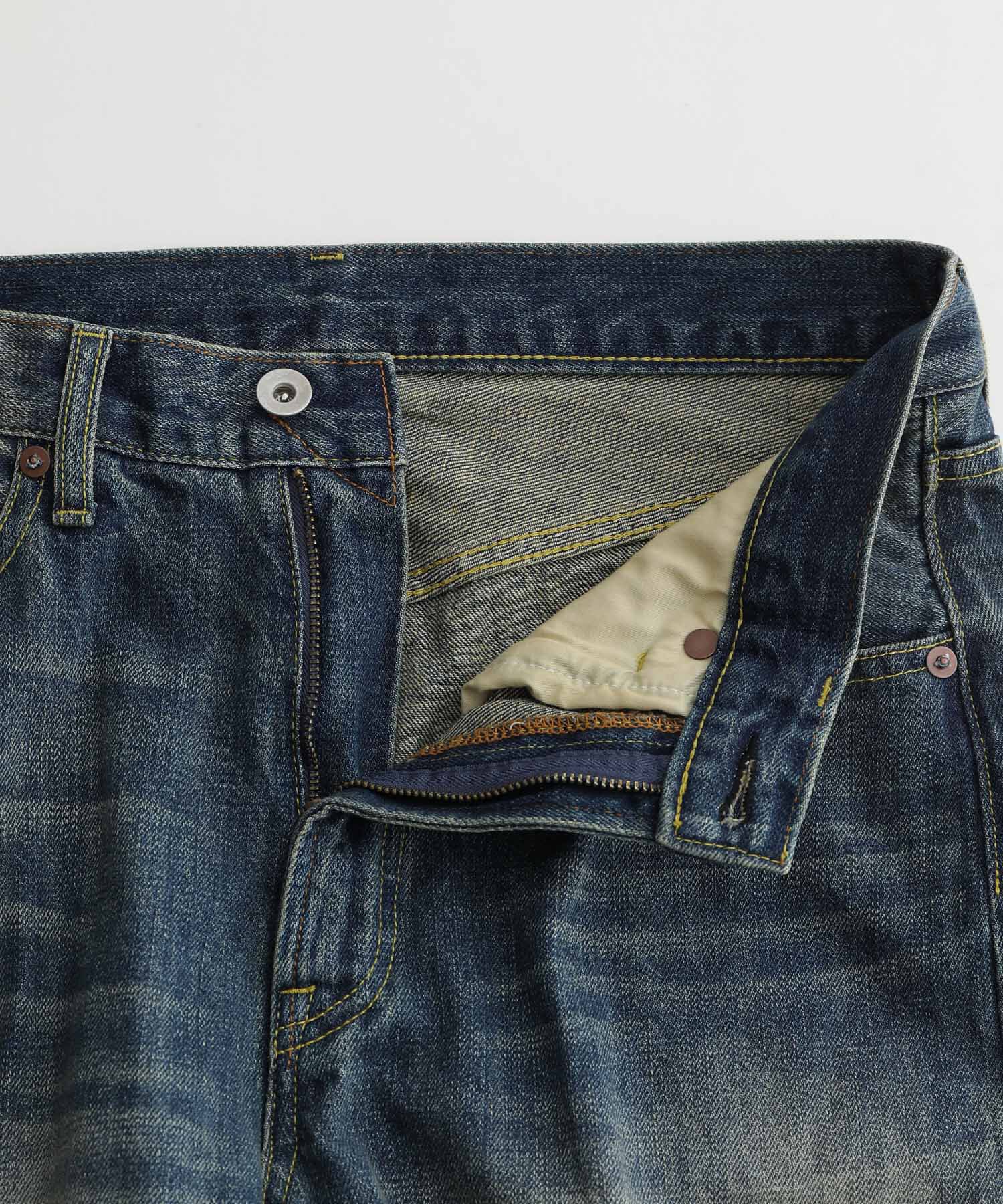 ADAM ET ROPE'「【コットンUSA】バギー クロップド デニムパンツ/サステナブル」|デニム|