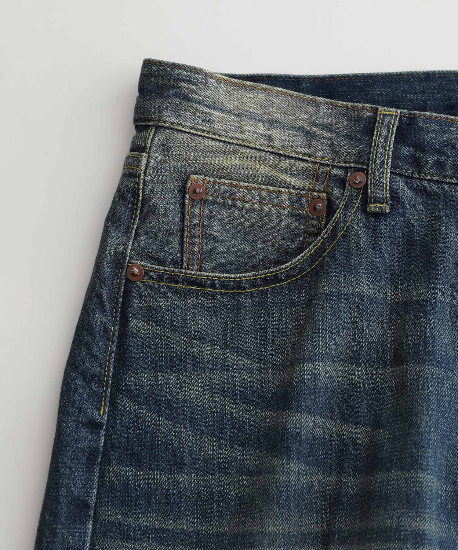 ADAM ET ROPE'「【コットンUSA】バギー クロップド デニムパンツ/サステナブル」|デニム|