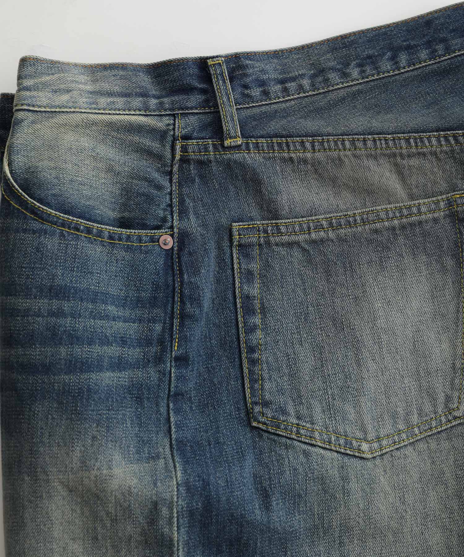 ADAM ET ROPE'「【コットンUSA】バギー クロップド デニムパンツ/サステナブル」|デニム|