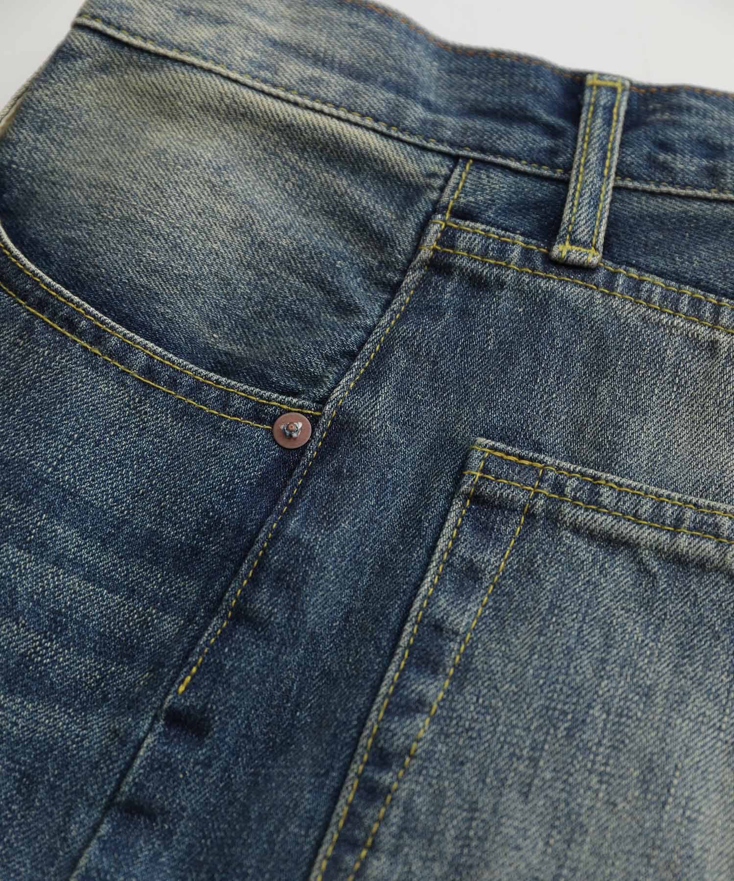 ADAM ET ROPE'「【コットンUSA】バギー クロップド デニムパンツ/サステナブル」|デニム|