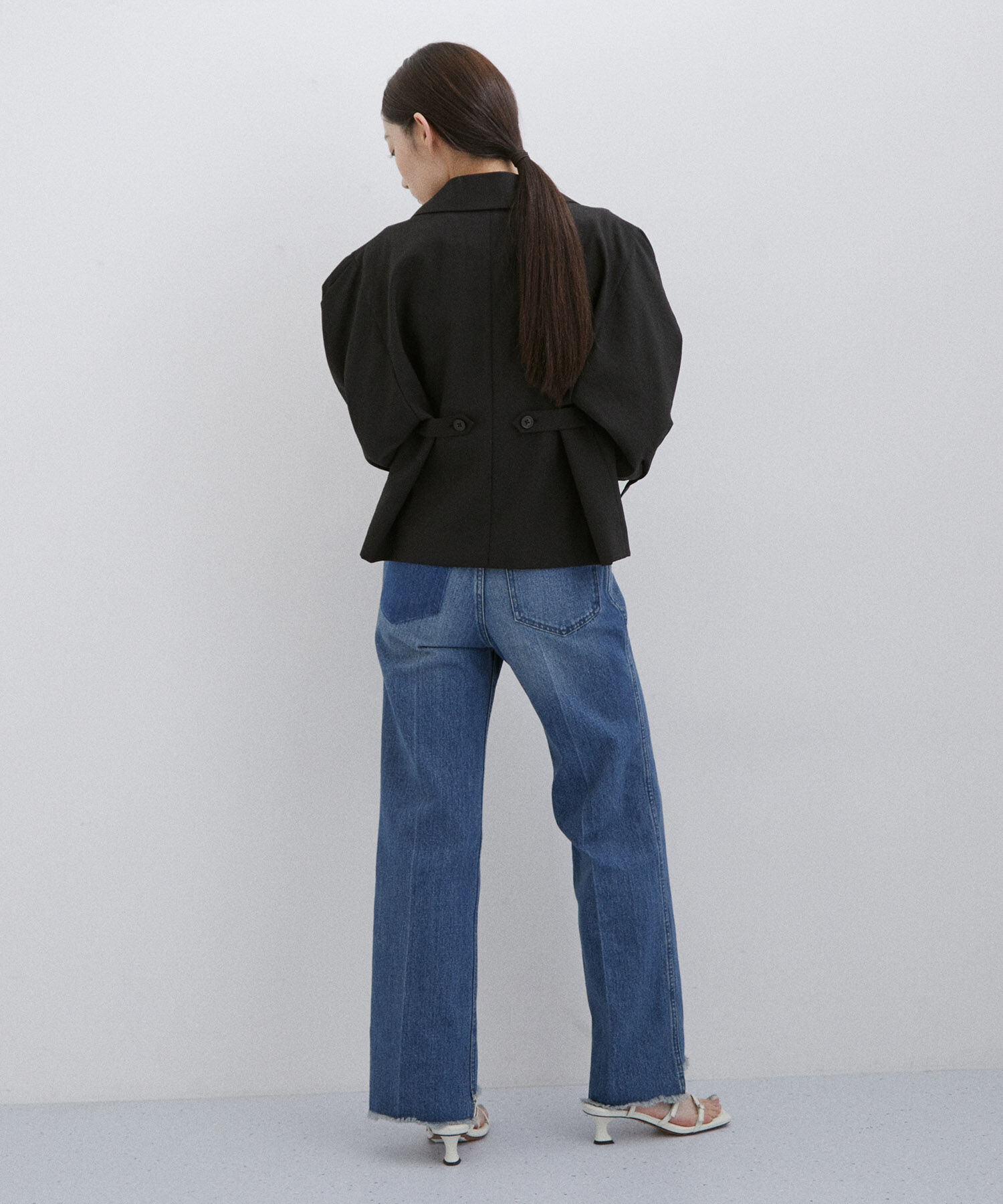 ADAM ET ROPE'「【サステナブル】2WAYシルエットシャツジャケット」|テーラードジャケット|