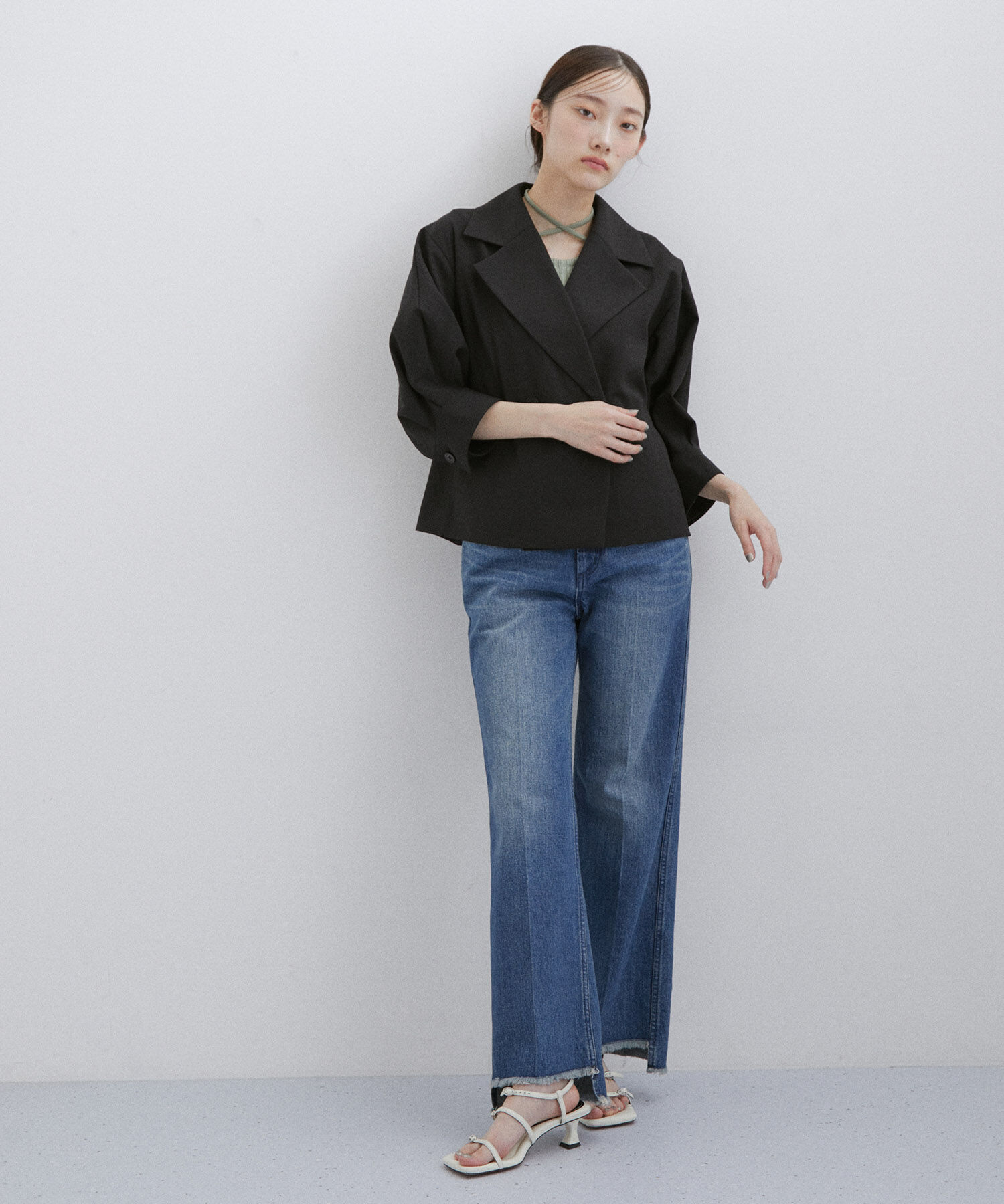 ADAM ET ROPE'「【サステナブル】2WAYシルエットシャツジャケット」|テーラードジャケット|