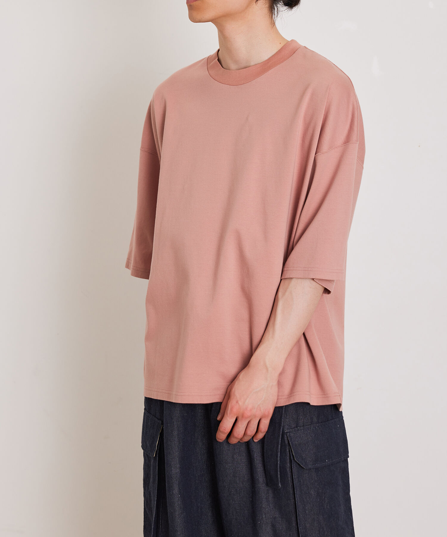 ADAM ET ROPE'「【Albini/アルビニ】オーガニック ポンチ ドロップショルダー ビッグ Tシャツ」|Tシャツ・カットソー|