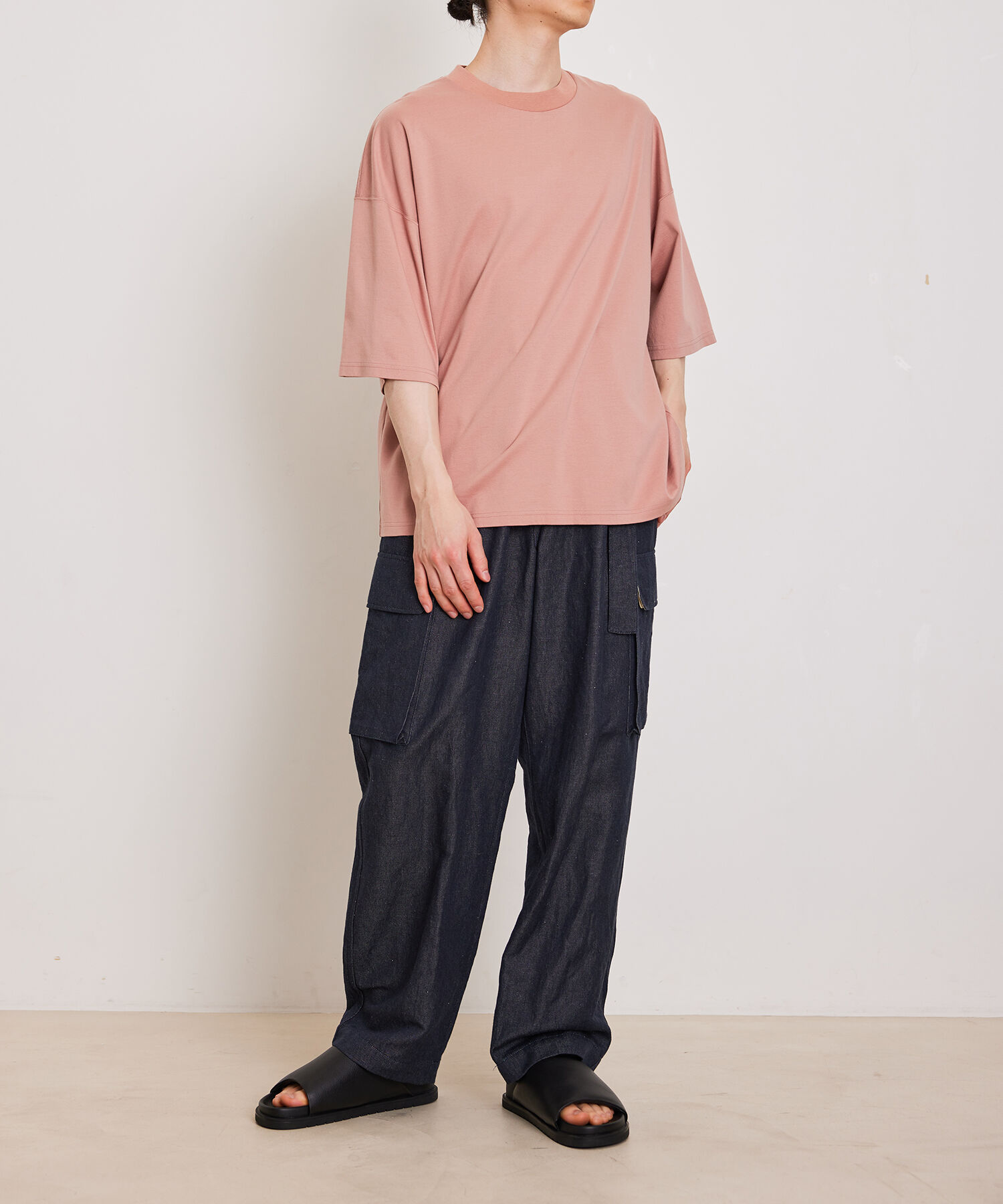 ADAM ET ROPE'「【Albini/アルビニ】オーガニック ポンチ ドロップショルダー ビッグ Tシャツ」|Tシャツ・カットソー|