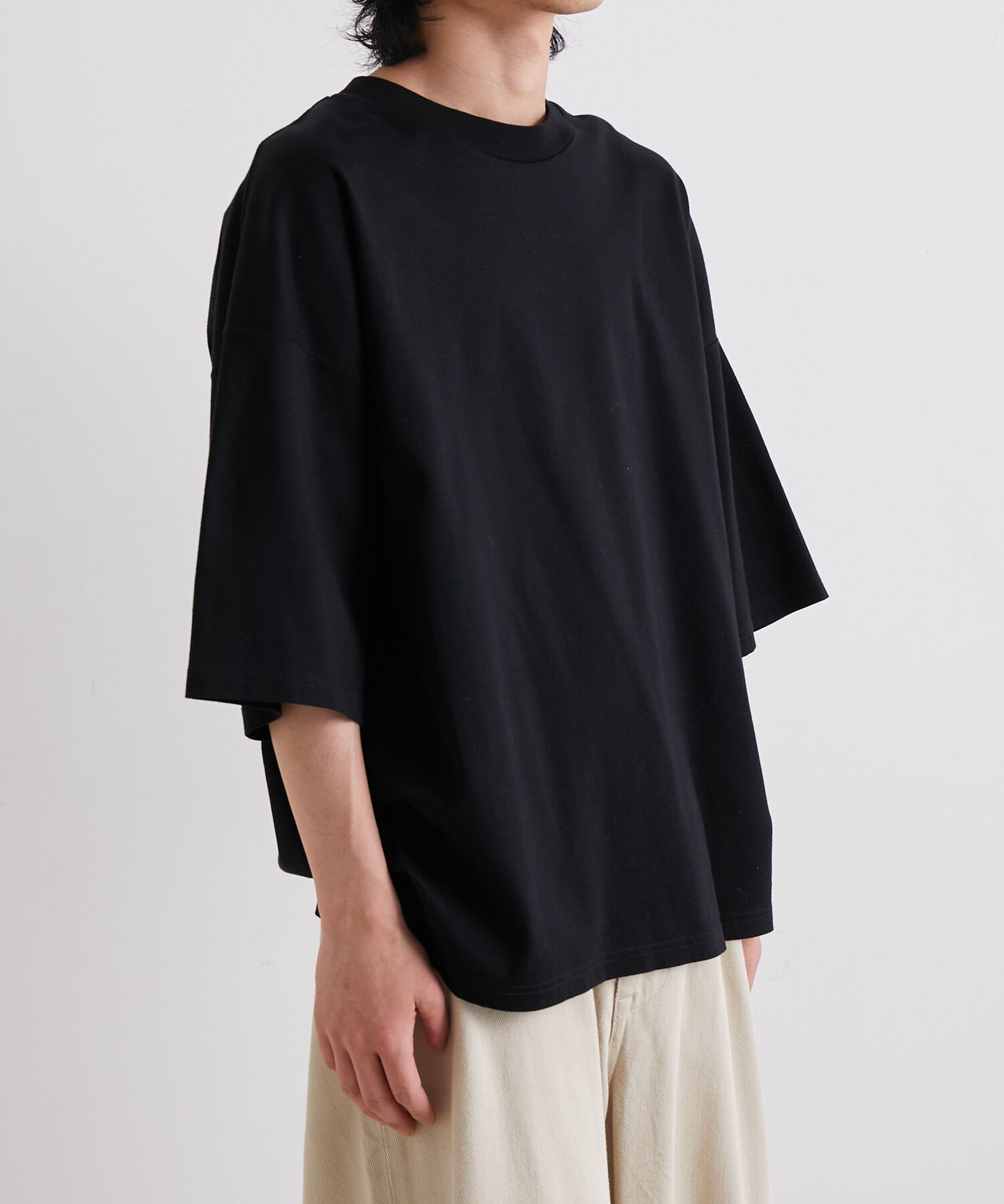 ADAM ET ROPE'「【Albini/アルビニ】オーガニック ポンチ ドロップショルダー ビッグ Tシャツ」|Tシャツ・カットソー|