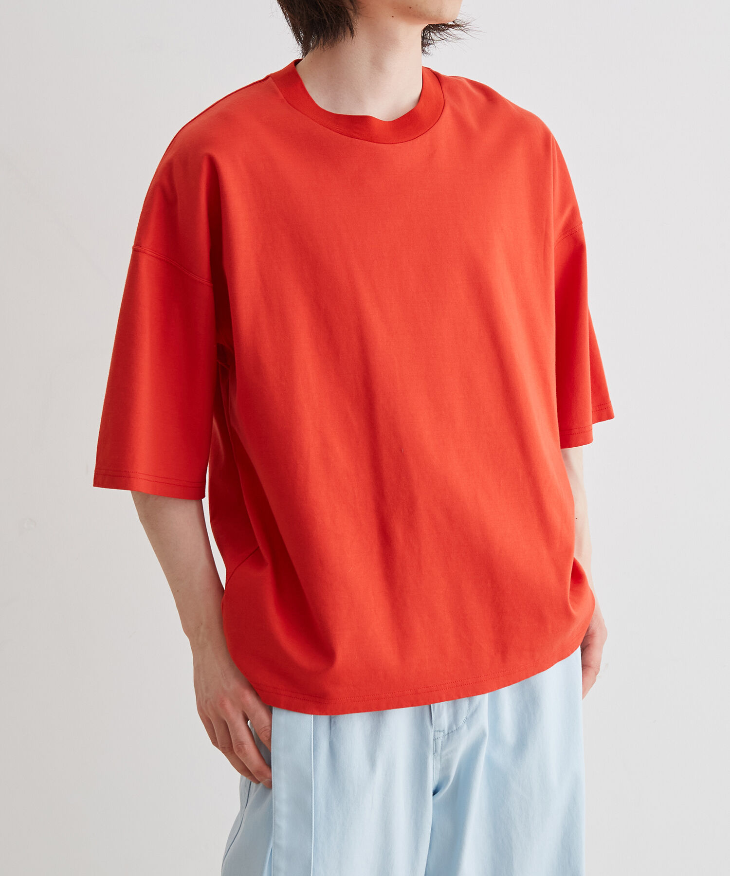 ADAM ET ROPE'「【Albini/アルビニ】オーガニック ポンチ ドロップショルダー ビッグ Tシャツ」|Tシャツ・カットソー|