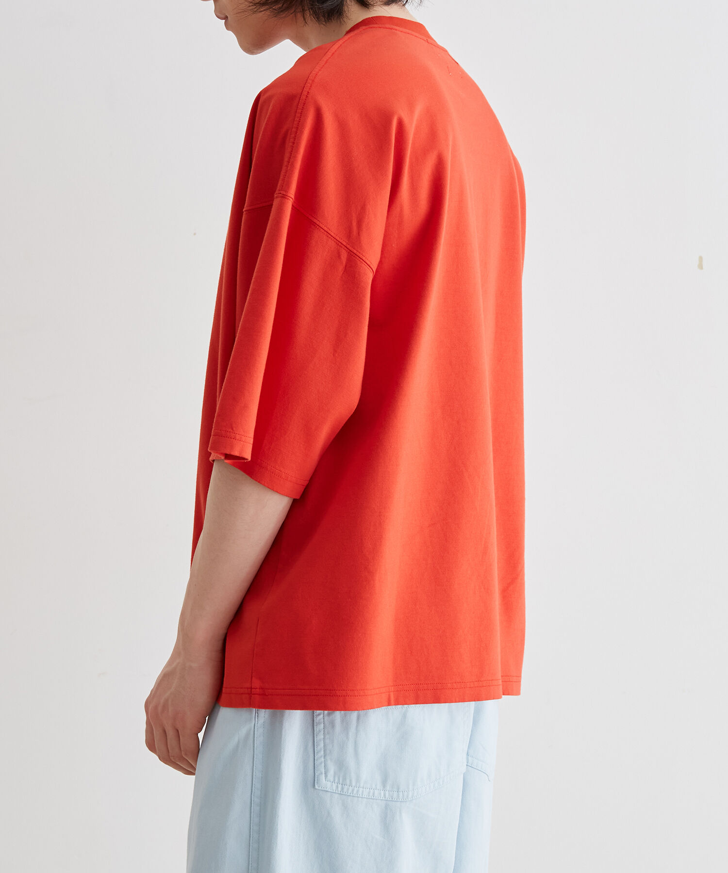 ADAM ET ROPE'「【Albini/アルビニ】オーガニック ポンチ ドロップショルダー ビッグ Tシャツ」|Tシャツ・カットソー|