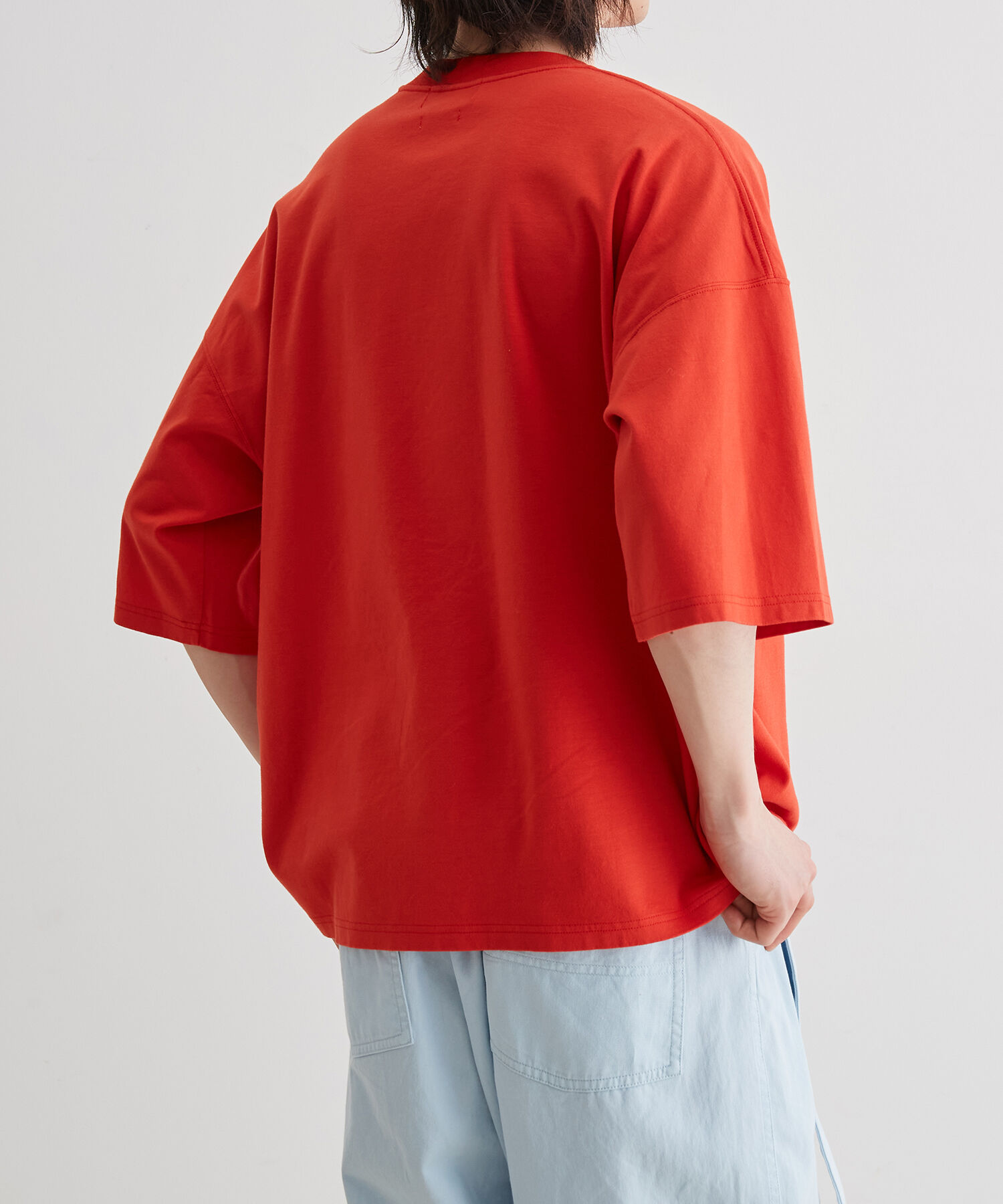 ADAM ET ROPE'「【Albini/アルビニ】オーガニック ポンチ ドロップショルダー ビッグ Tシャツ」|Tシャツ・カットソー|