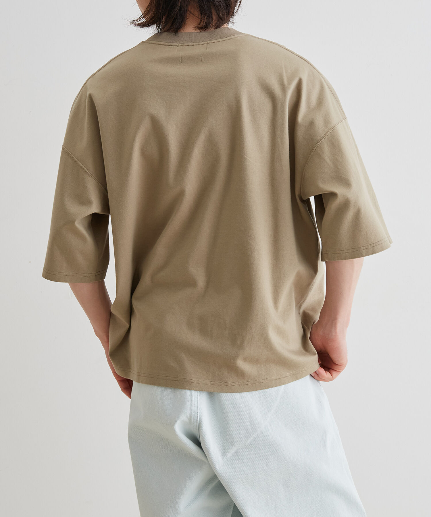 ADAM ET ROPE'「【Albini/アルビニ】オーガニック ポンチ ドロップショルダー ビッグ Tシャツ」|Tシャツ・カットソー|