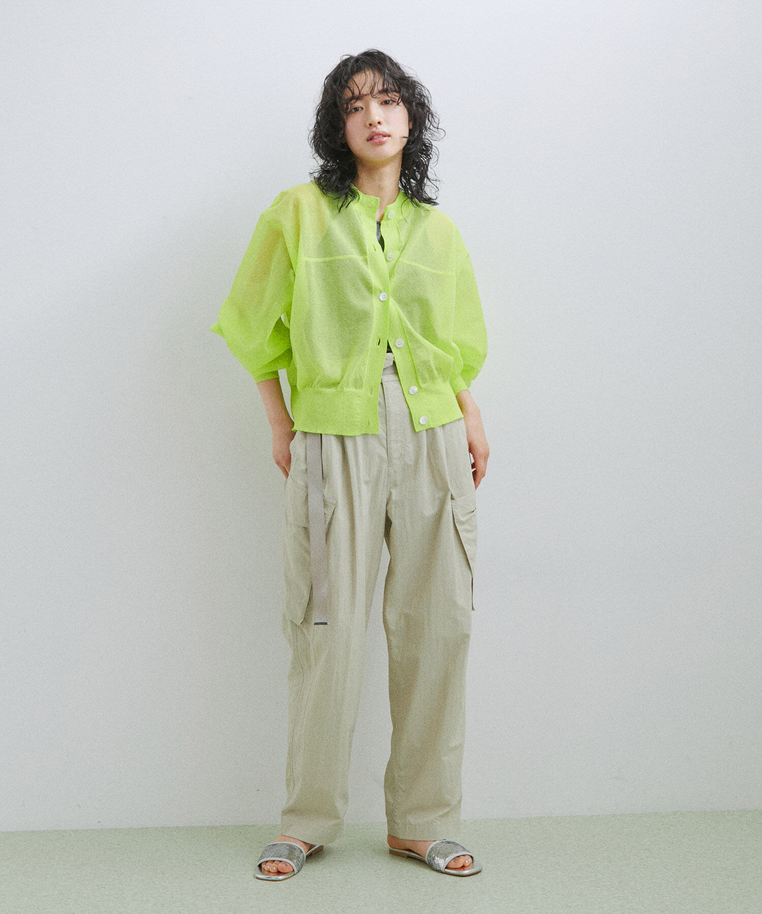 ADAM ET ROPE'「【2WAY】シアーカーディガン」|カーディガン|