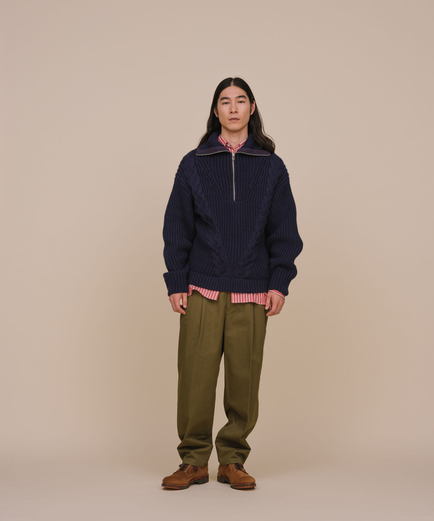 ADAM ET ROPE'「オーガニックコットン ツータック ワイドテーパード ロールアップパンツ / イージーケア / ユニセックス」|その他|