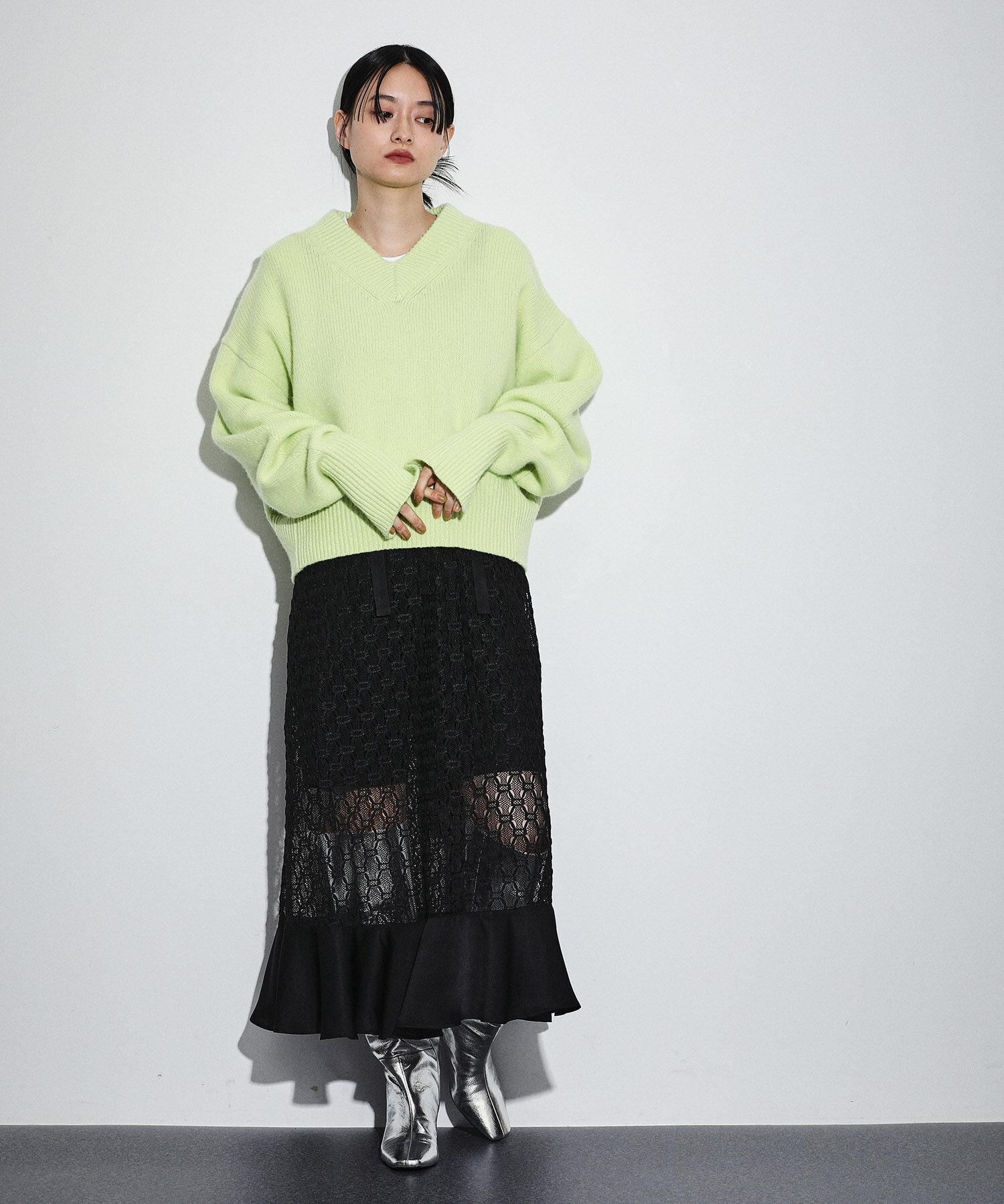 ADAM ET ROPE'「ジオメトリックレースキャミワンピース」|ワンピース|