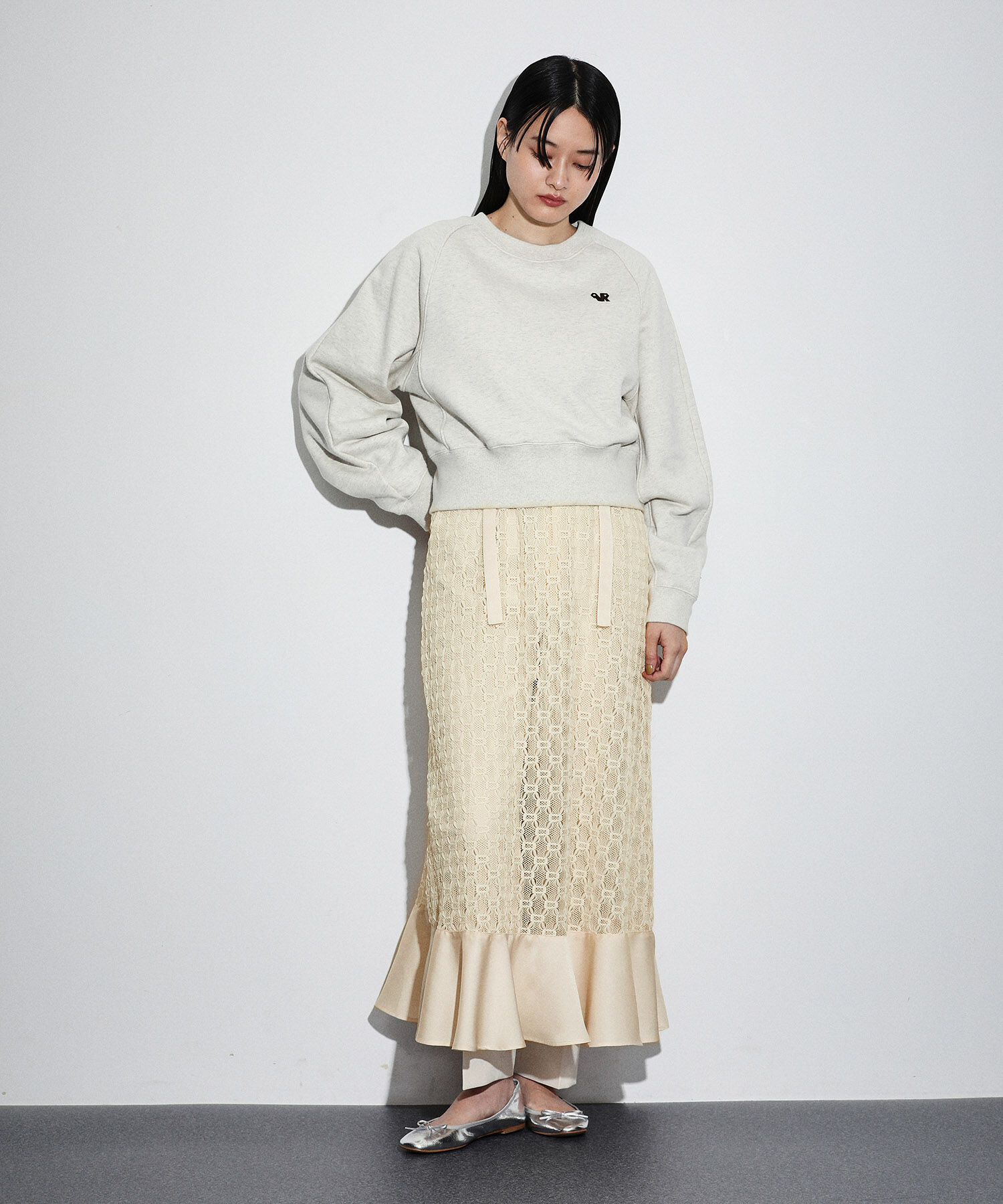 ADAM ET ROPE'「ジオメトリックレースキャミワンピース」|ワンピース|