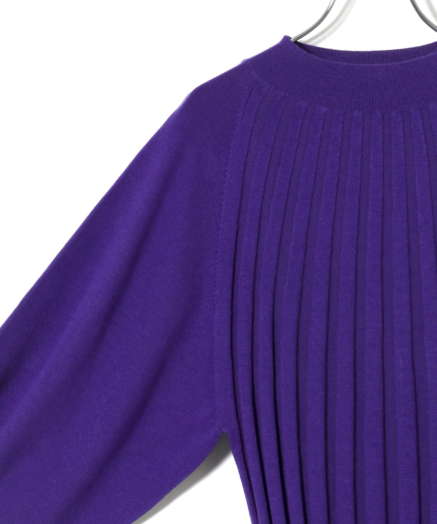 ADAM ET ROPE'「【WEB限定】ワイドリブAラインニットワンピース」|ワンピース|