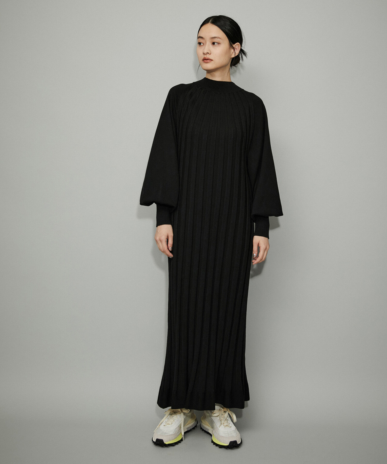 ADAM ET ROPE'「【WEB限定】ワイドリブAラインニットワンピース」|ワンピース|