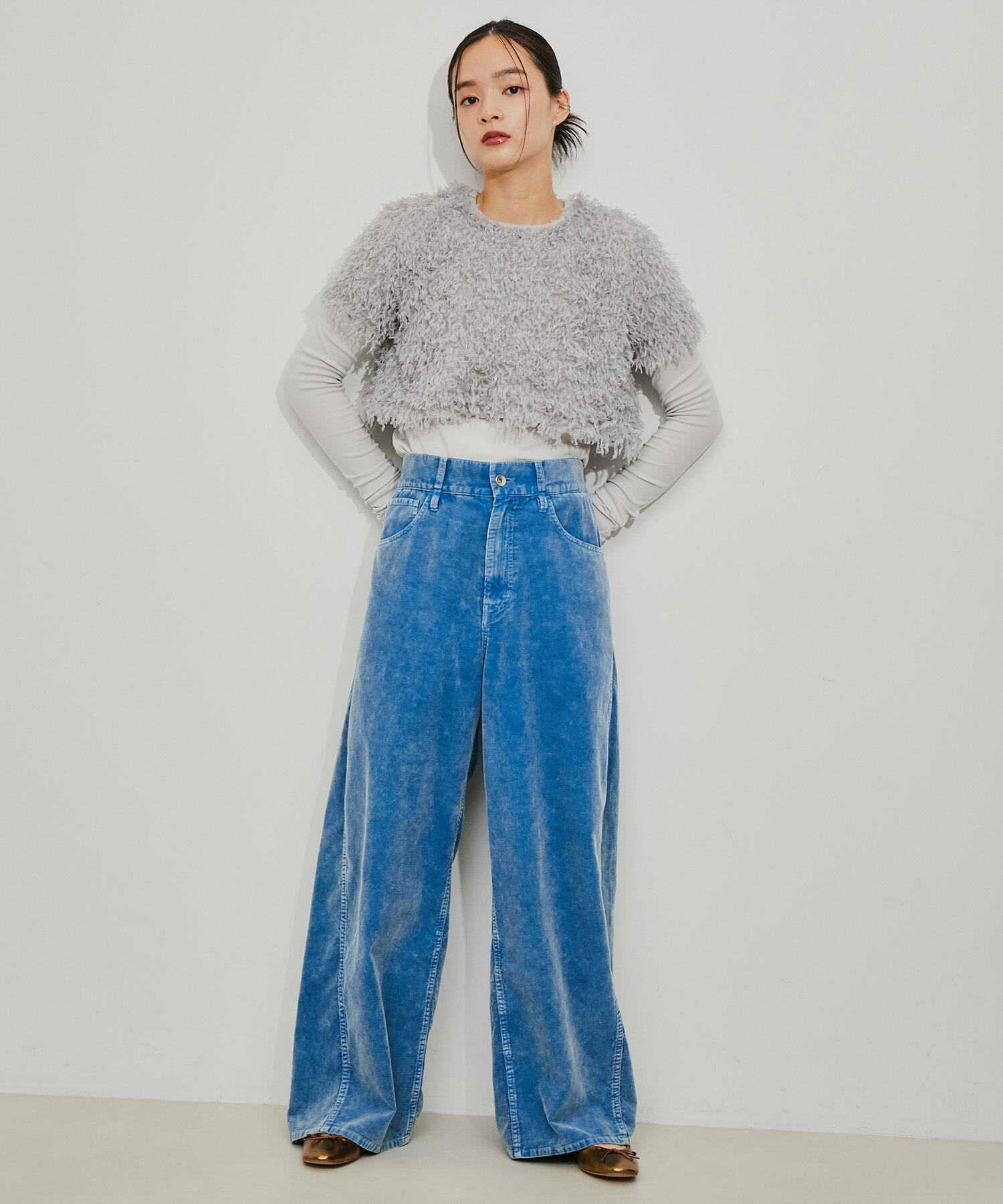 ADAM ET ROPE'「【サステナブル】メタリックバレエ」|バレエシューズ|