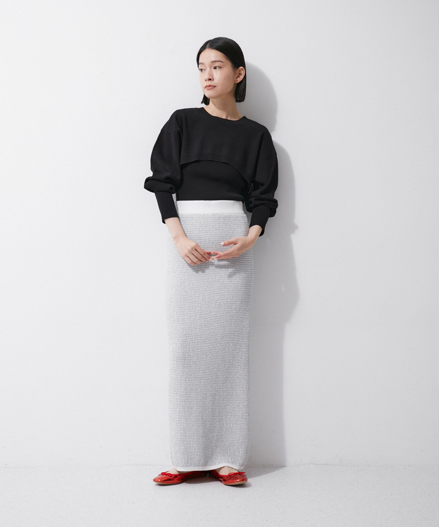 ADAM ET ROPE'「【サステナブル】メタリックバレエ」|バレエシューズ|