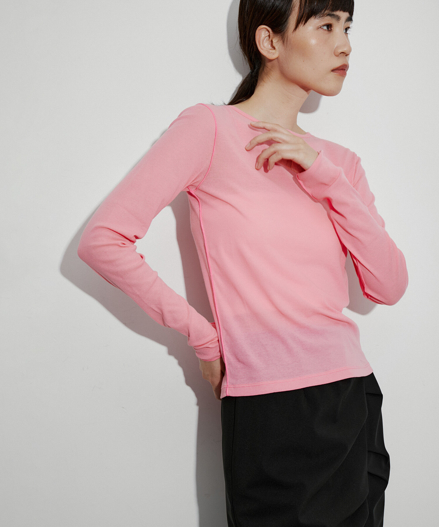 ADAM ET ROPE'「追撚シアーテレコプルオーバー」|Tシャツ・カットソー|ピンク(63)