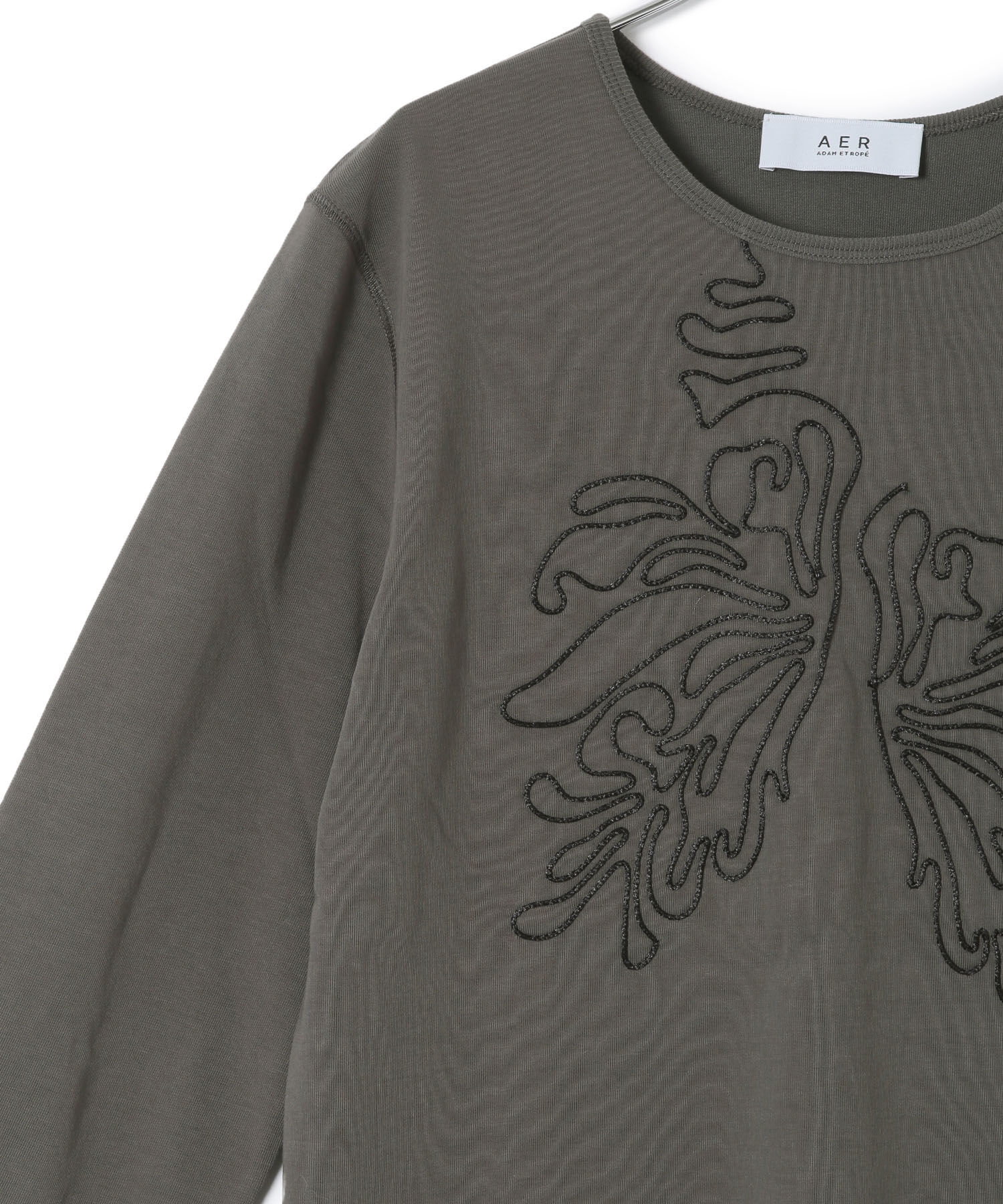 ADAM ET ROPE'「【WEB限定・サステナブル・洗える】コードエンブロイダリーロンTEE」|Tシャツ・カットソー|