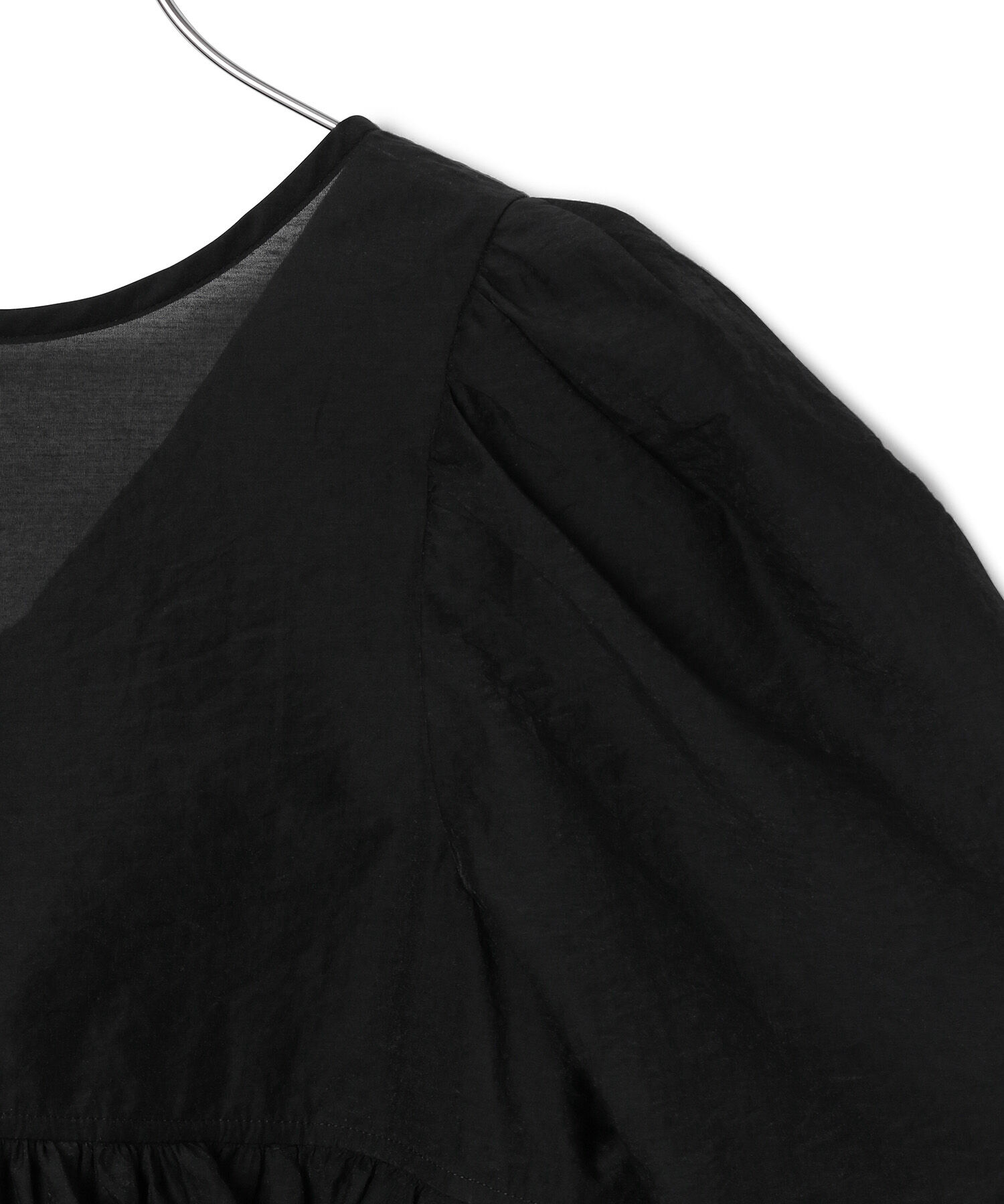 ADAM ET ROPE'「【再入荷・サステナブル】コットンギャザーフリル２WAYブラウス」|シャツ・ブラウス|