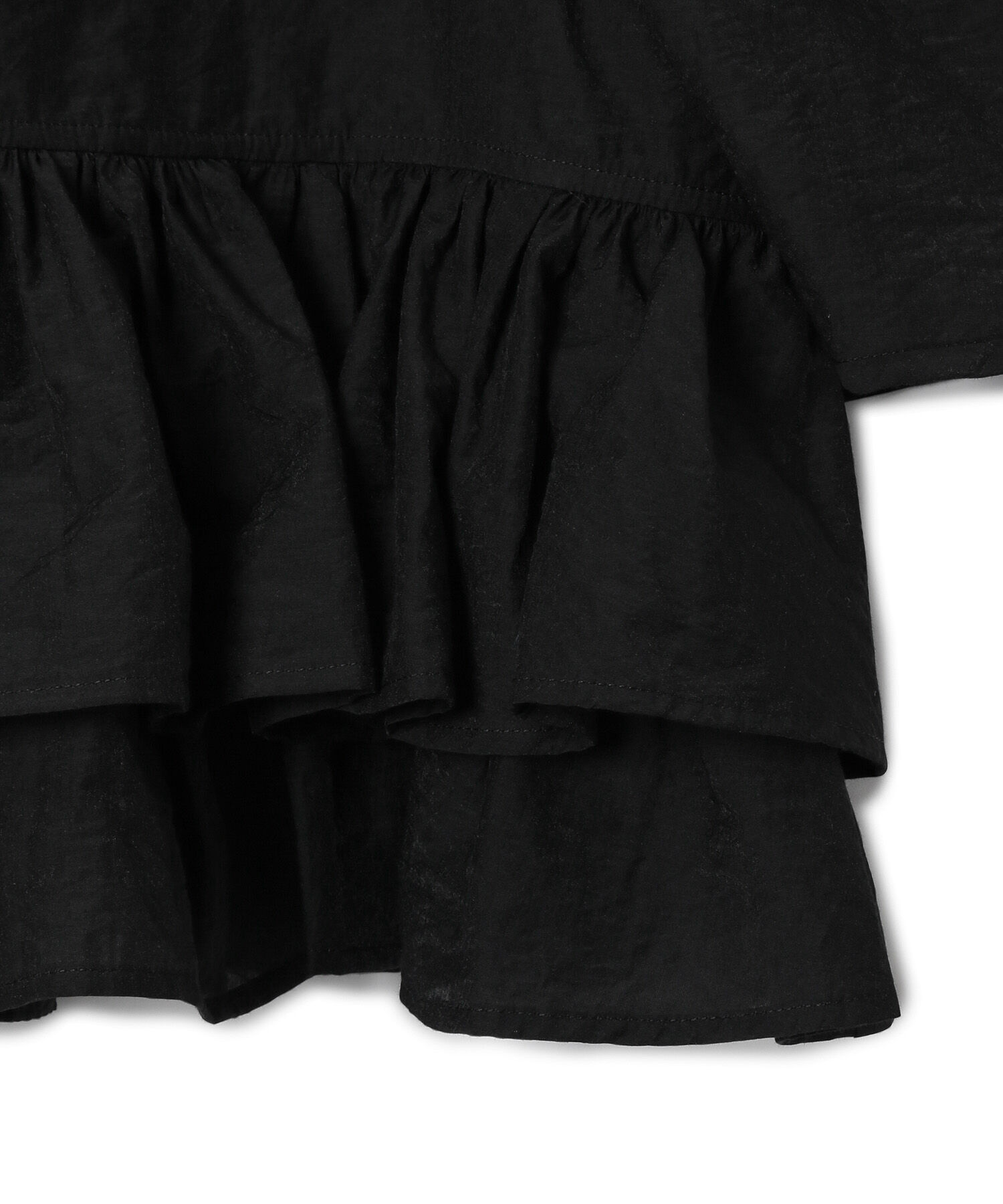 ADAM ET ROPE'「【再入荷・サステナブル】コットンギャザーフリル２WAYブラウス」|シャツ・ブラウス|