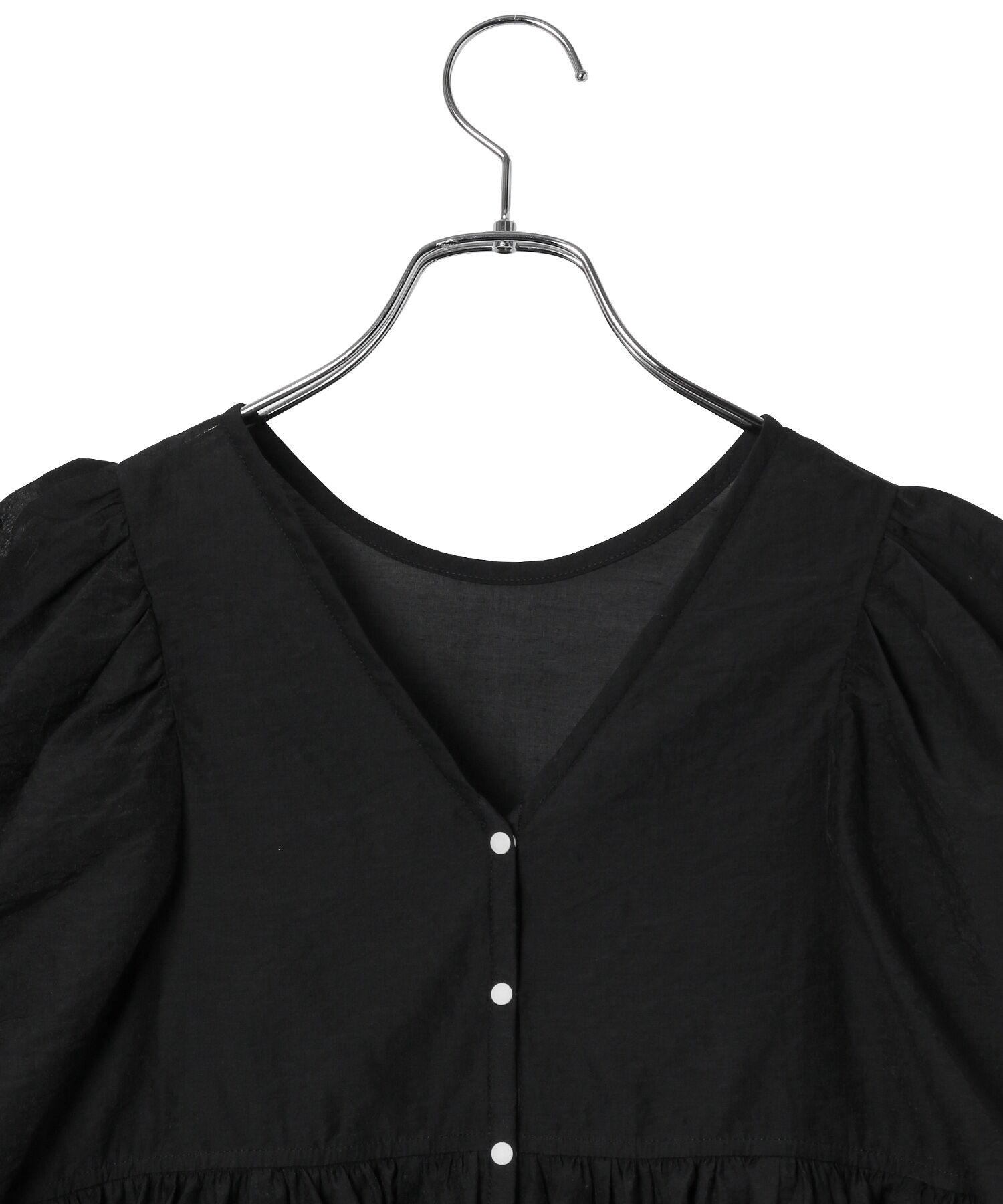 ADAM ET ROPE'「【再入荷・サステナブル】コットンギャザーフリル２WAYブラウス」|シャツ・ブラウス|