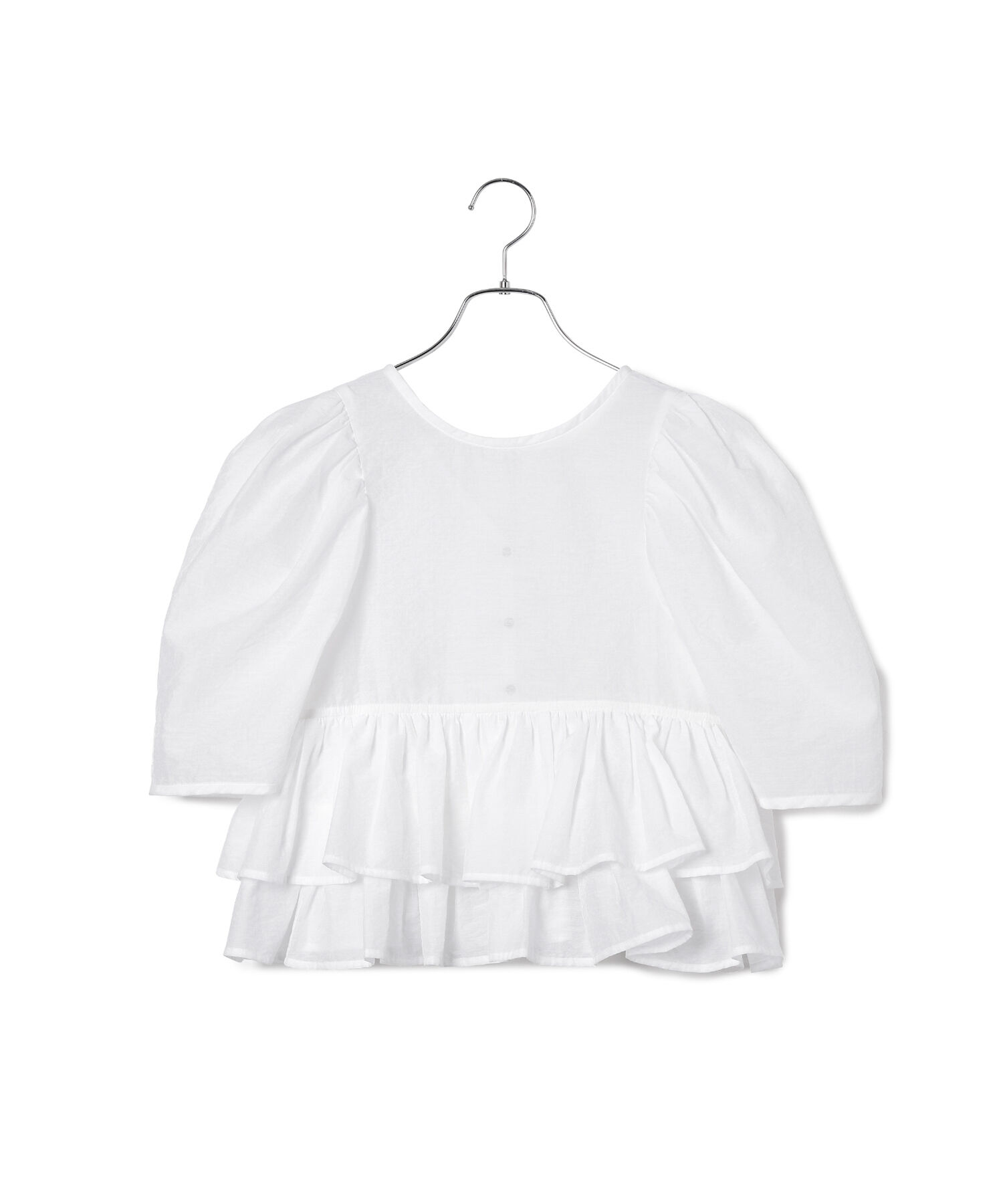 ADAM ET ROPE'「【再入荷・サステナブル】コットンギャザーフリル２WAYブラウス」|シャツ・ブラウス|