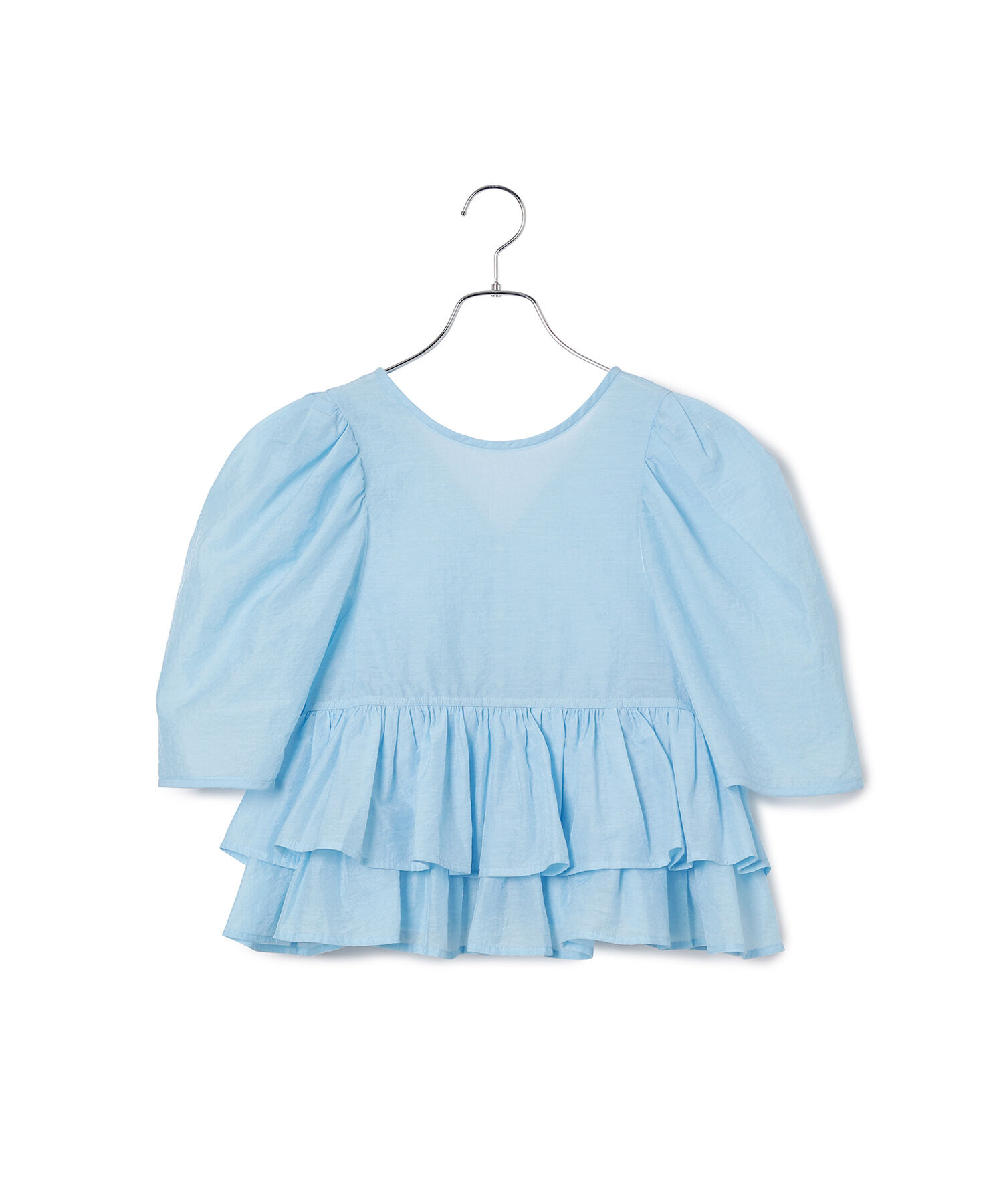 ADAM ET ROPE'「【再入荷・サステナブル】コットンギャザーフリル２WAYブラウス」|シャツ・ブラウス|