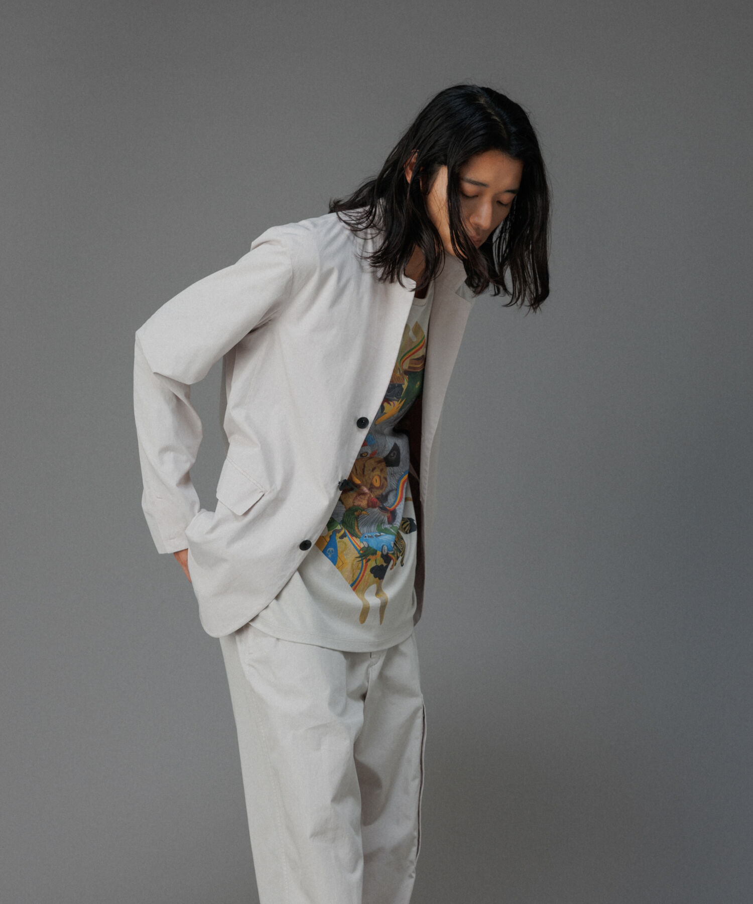 ADAM ET ROPE'「ガーメントダイ 3Bノッチドラペル ボクシー テーラードジャケット / ロングシーズン着用可能」|テーラードジャケット|