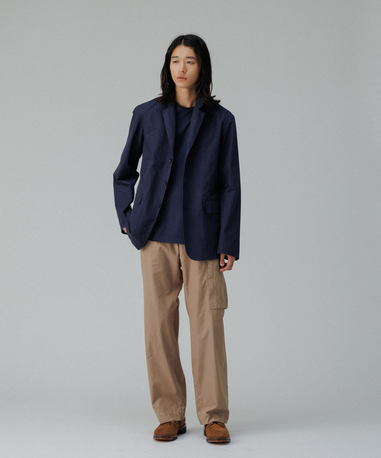 ADAM ET ROPE'「ガーメントダイ 3Bノッチドラペル ボクシー テーラードジャケット / ロングシーズン着用可能」|テーラードジャケット|