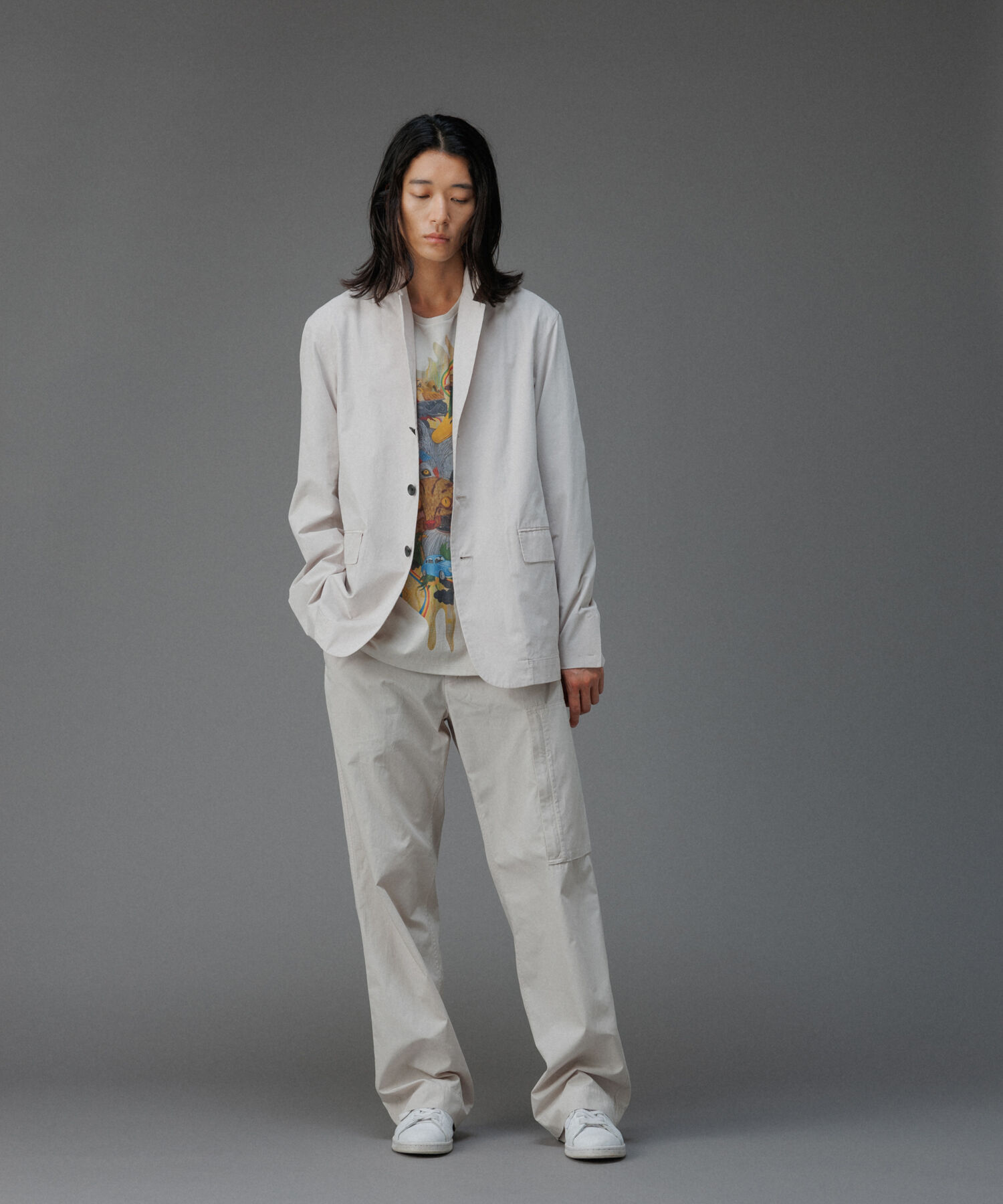 ADAM ET ROPE'「ガーメントダイ 3Bノッチドラペル ボクシー テーラードジャケット / ロングシーズン着用可能」|テーラードジャケット|