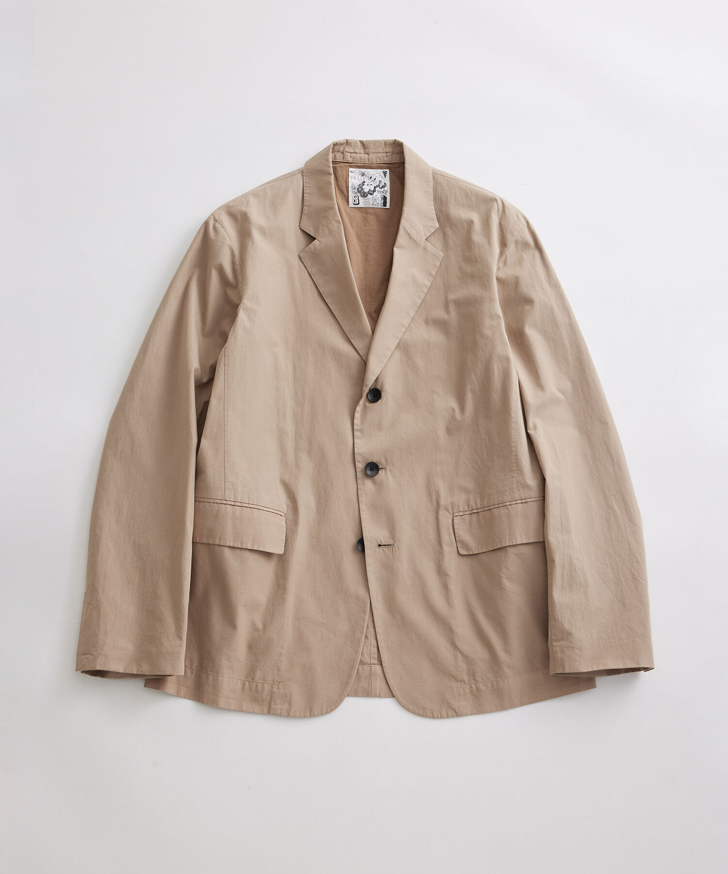 ADAM ET ROPE'「ガーメントダイ 3Bノッチドラペル ボクシー テーラードジャケット / ロングシーズン着用可能」|テーラードジャケット|ベージュ系(28)