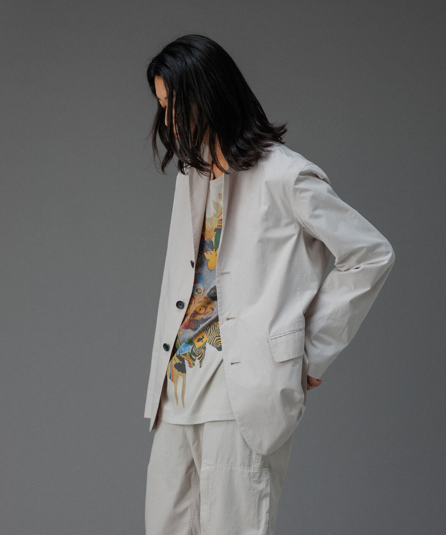 ADAM ET ROPE'「ガーメントダイ 3Bノッチドラペル ボクシー テーラードジャケット / ロングシーズン着用可能」|テーラードジャケット|