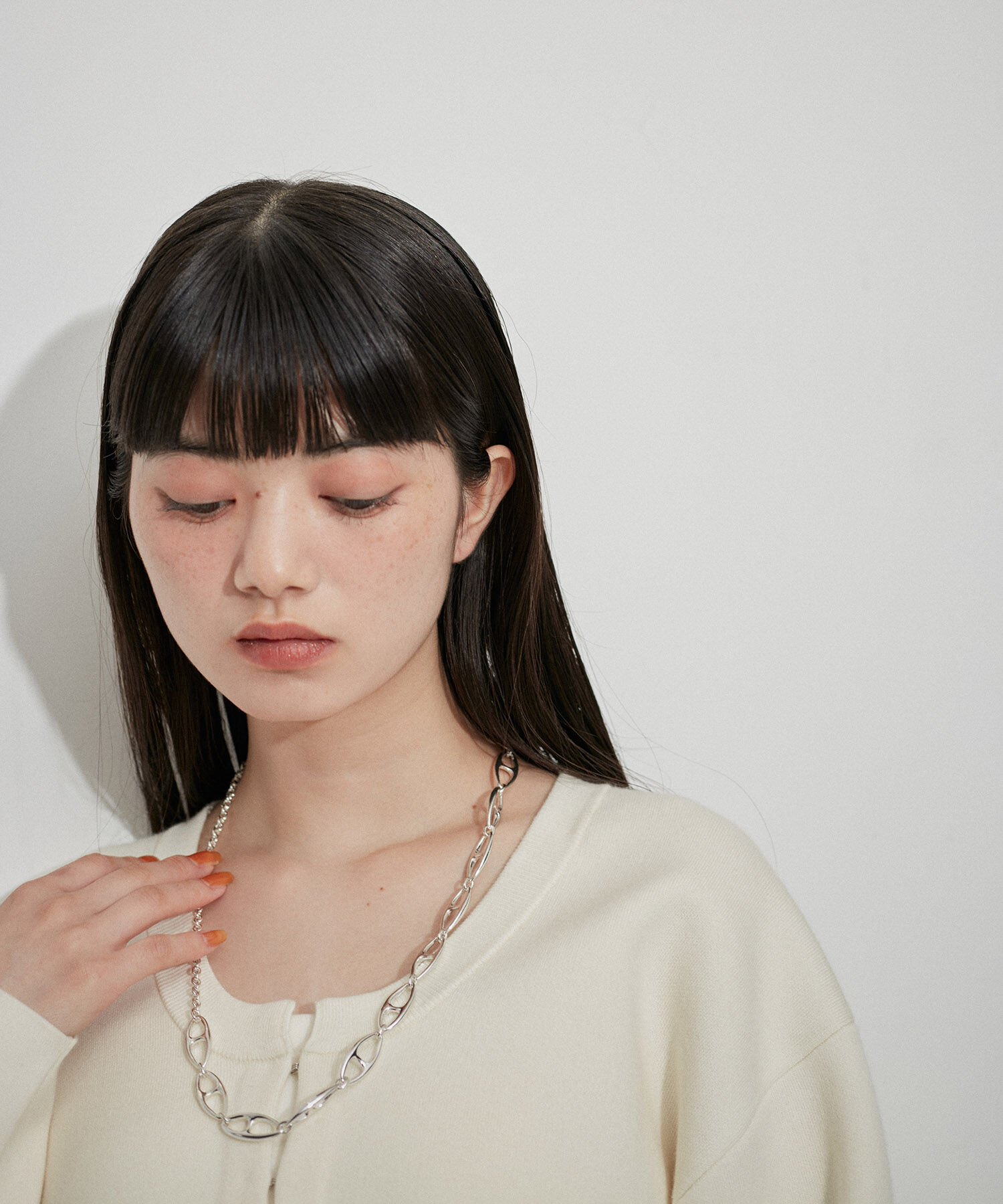 ADAM ET ROPE'「アーモンドチェーンネックレス」|ネックレス|シルバー(93)